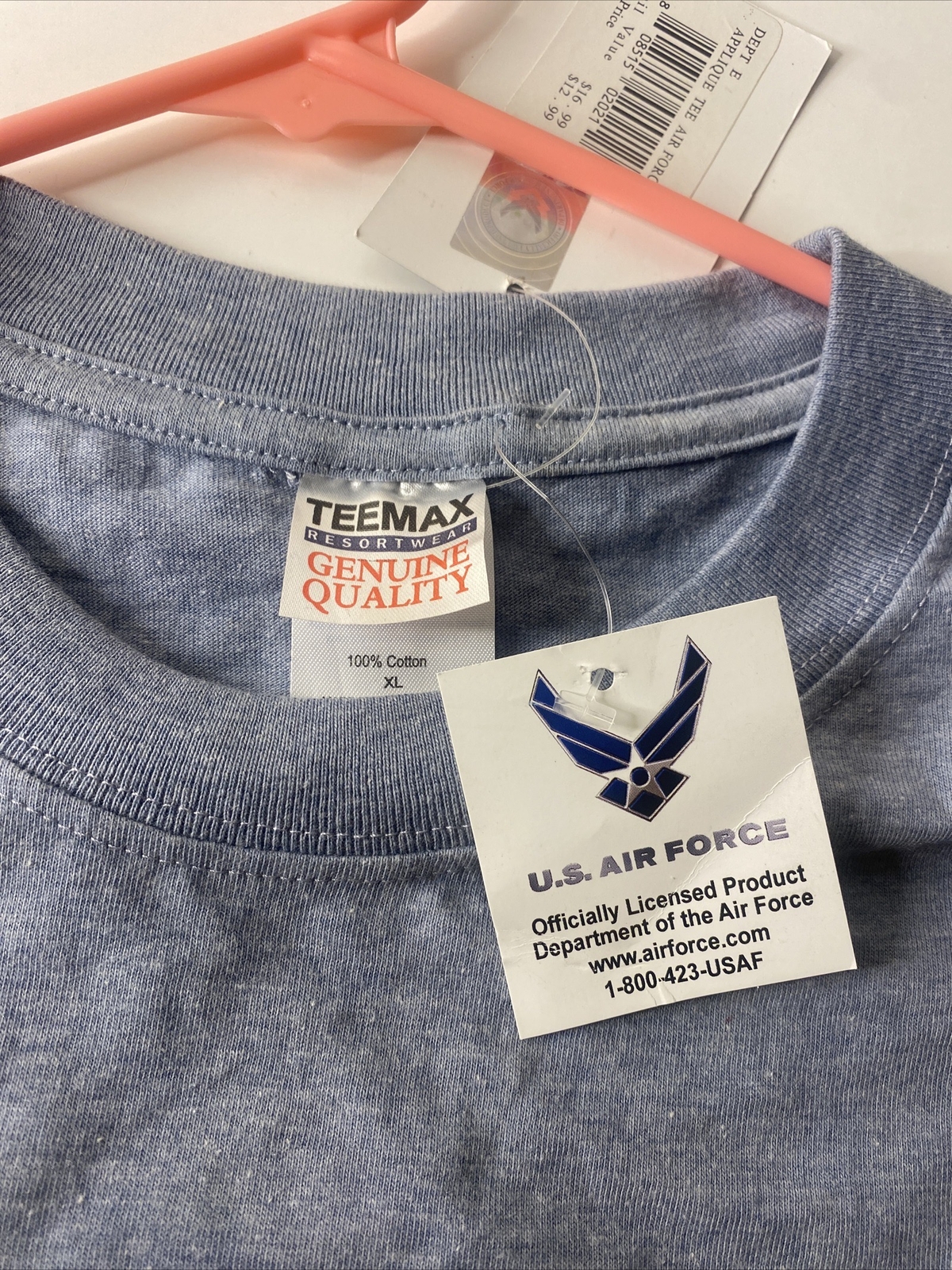 Airforce Script Logo Teemax Cotton Short Sleeve Blue T-Shirt Men&rsquo;s Xl