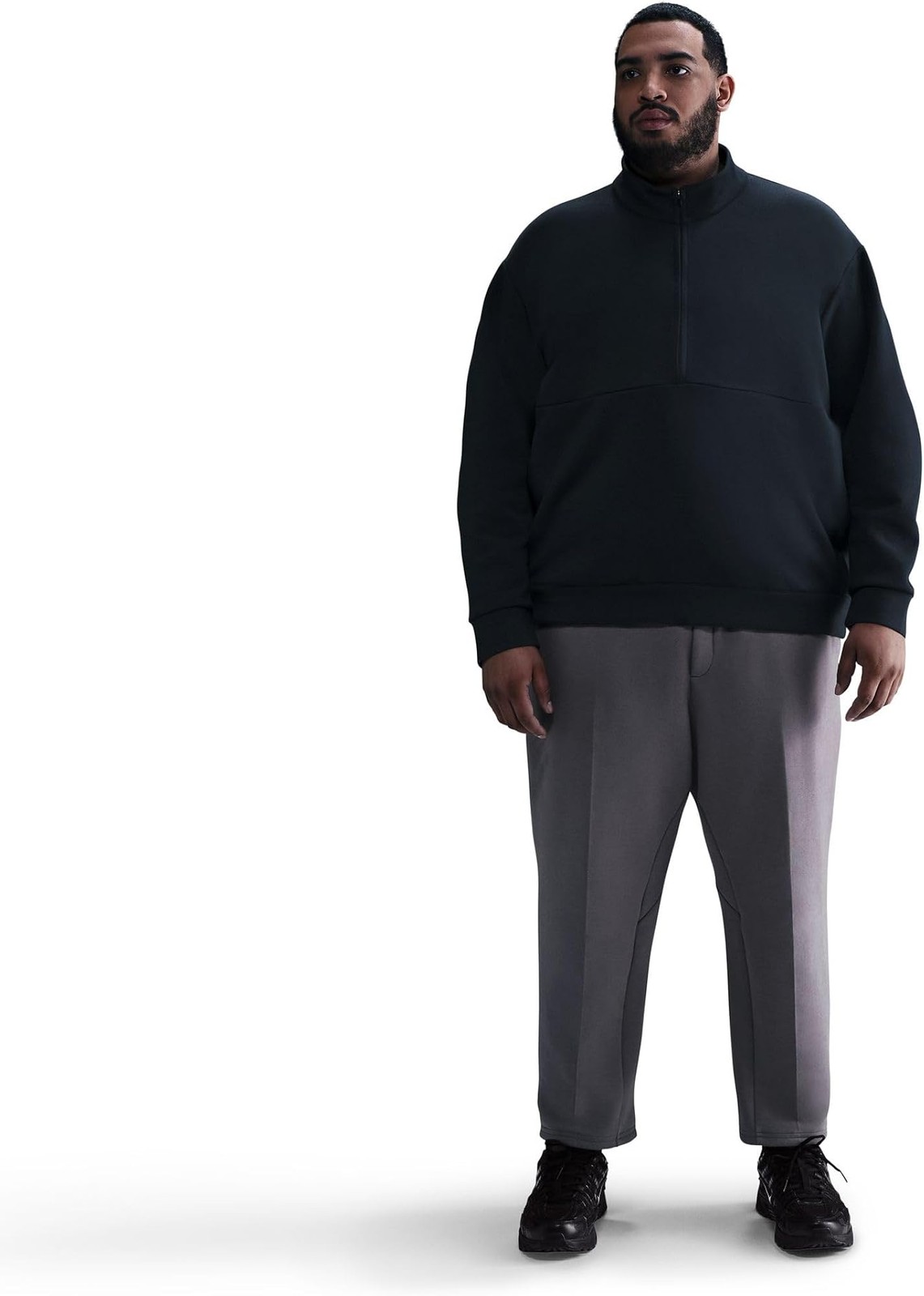 Nike 24.7 ImpossiblySoft Men&rsquo;s Dri-FIT 1/2-Zip Top (HQ6953-010, Black/Dark Smoke