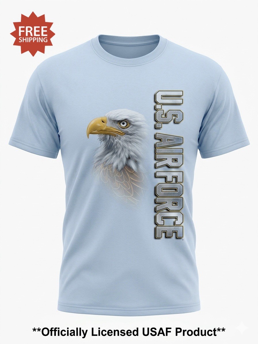 USAF US Air Force “Bald Eagle & Logo” Blue T-Shirt – by MV Sport – Size XL – NWT