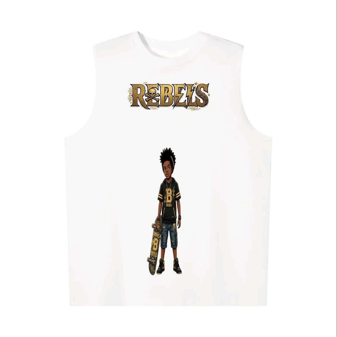 La mc de Neil White Rebels Graphic Print Sleeveless Crew Neck Regular T-Shirt L