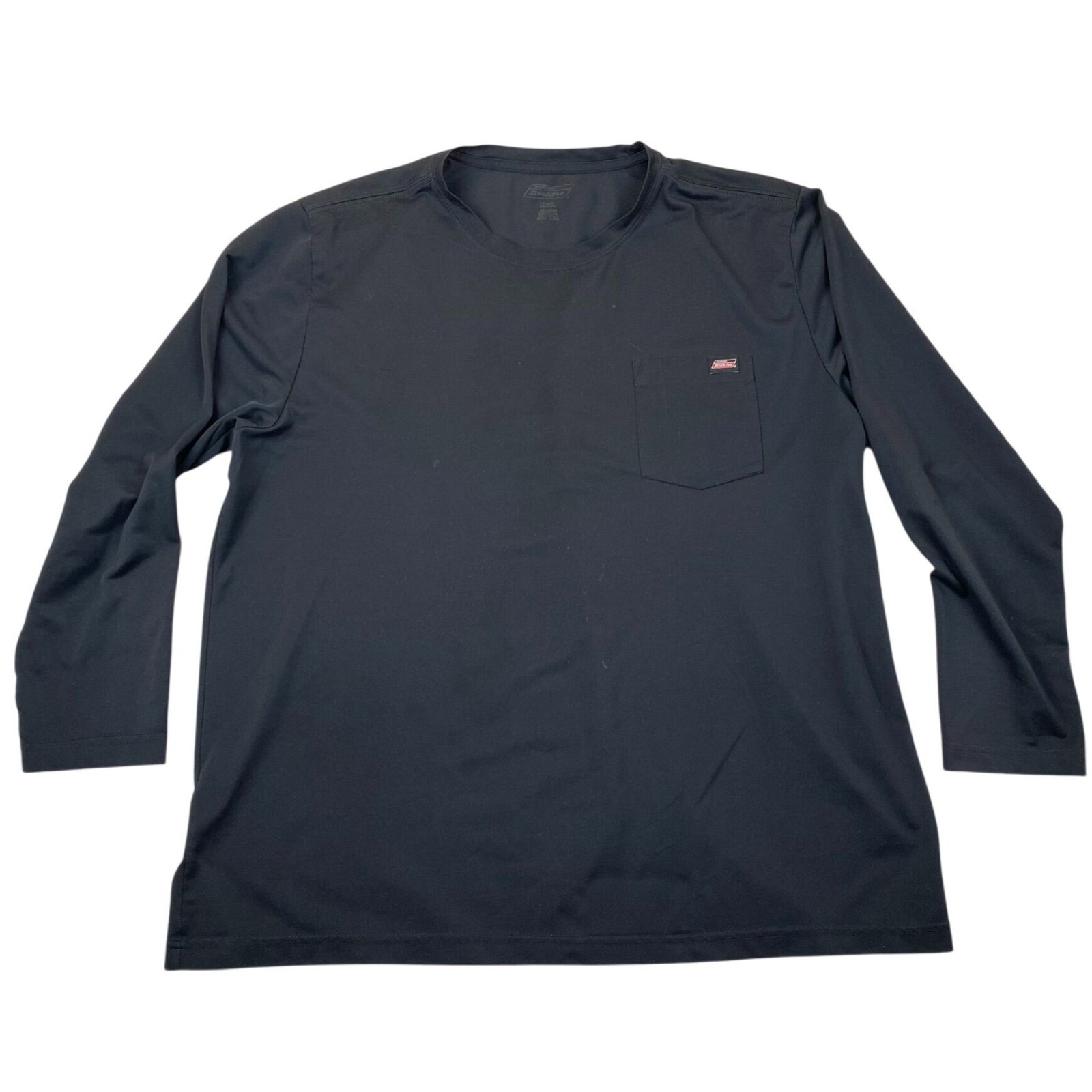 Genuine Dickies Mens T-Shirt Size 2XL Long-Sleeve Black Pocket Tee Classic