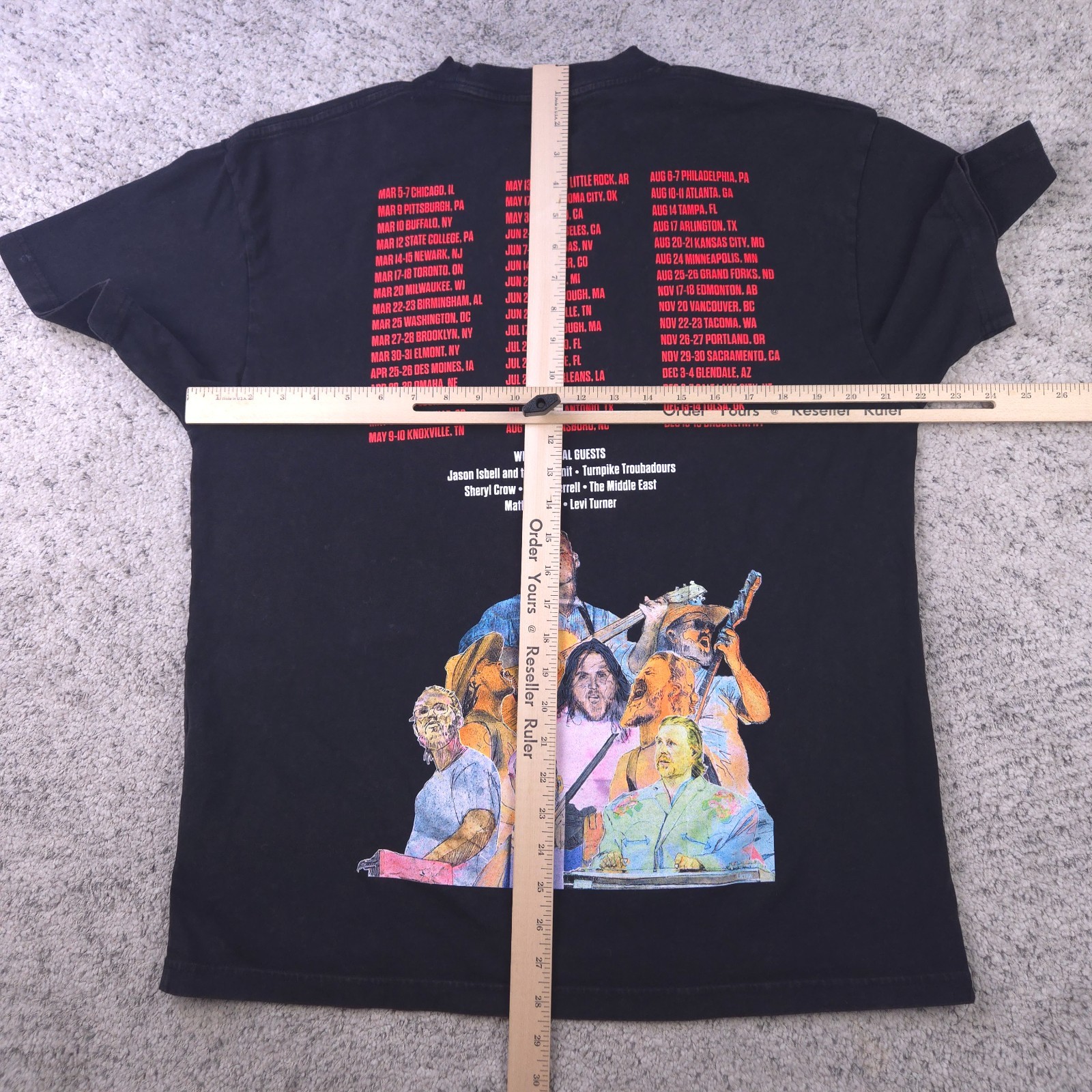 Zach Bryan Shirt Mens Medium Quittin Time Tour Concert Tee Black Short Sleeve