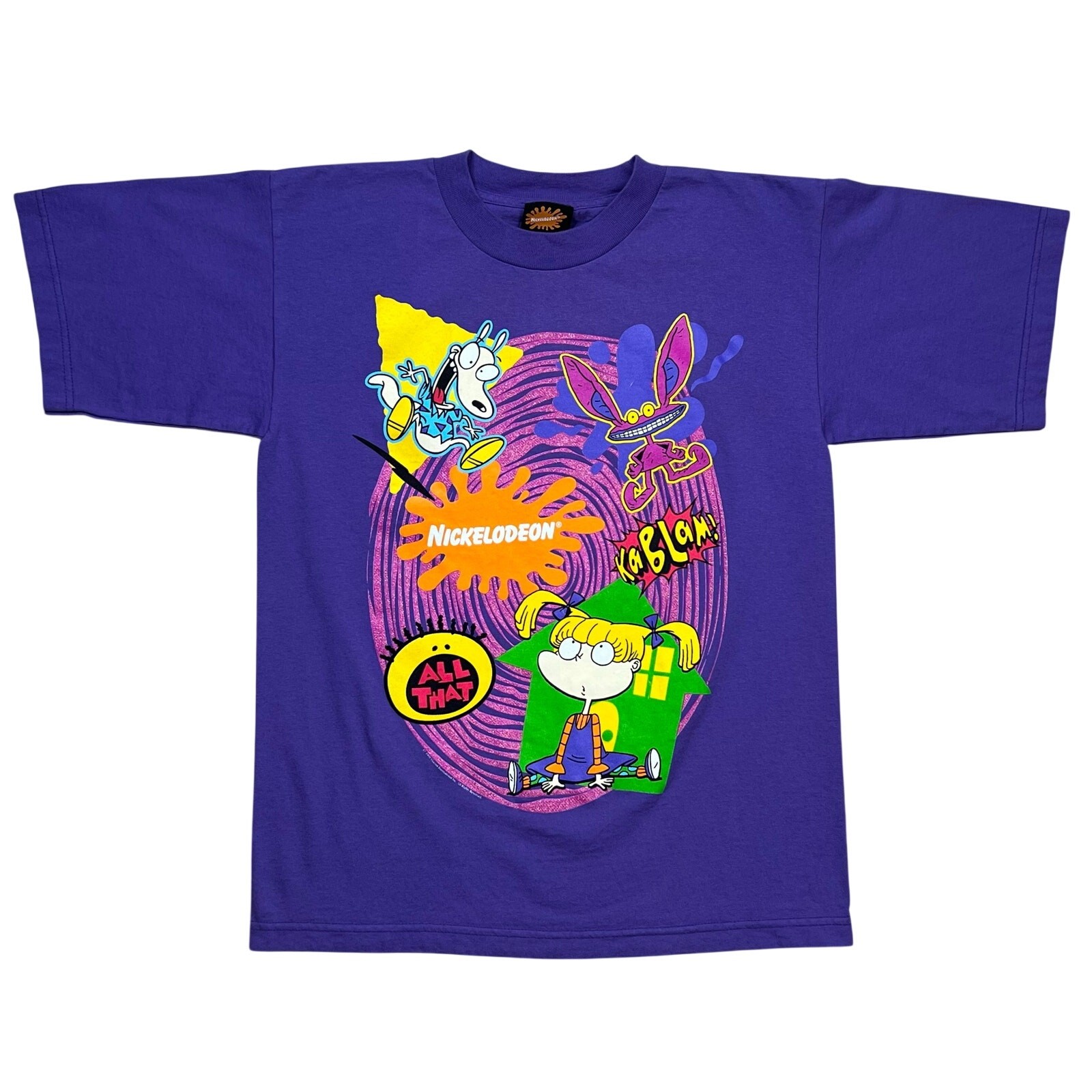Vintage 1998 Nickelodeon All That Rugrats TV Show Promo Tee Fits M 19.5&Prime;x26.5&Prime;