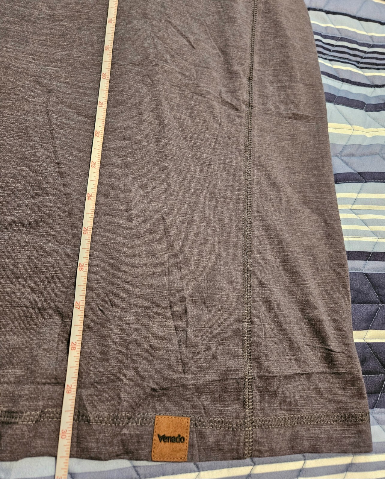 Venado Men&rsquo;s Long-Sleeve Henley Shirt Charcoal Gray w/ Flex Material Size XL NWT