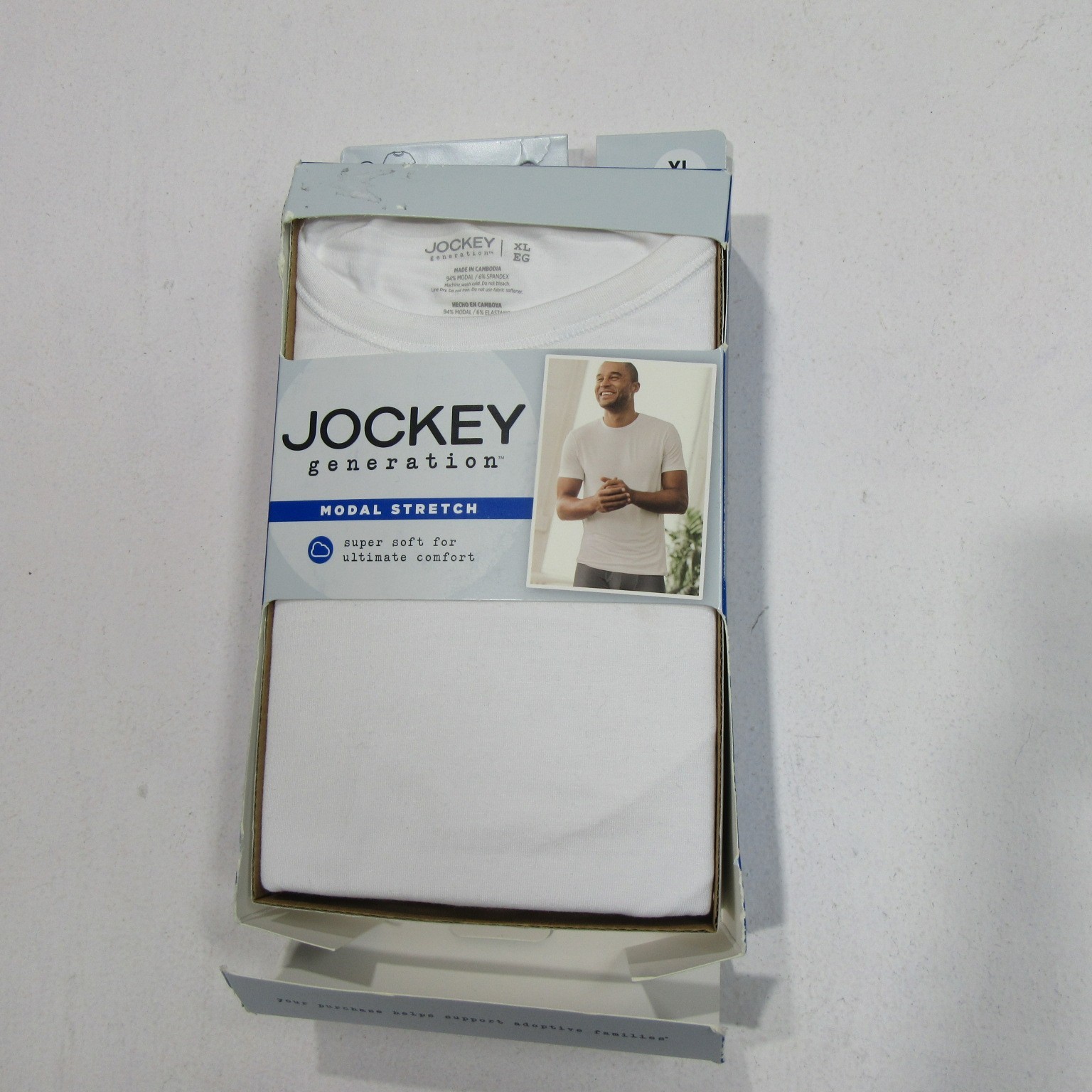 Jockey Generation Mens Crew Neck Modal Stretch T-Shirt 2-Pack White