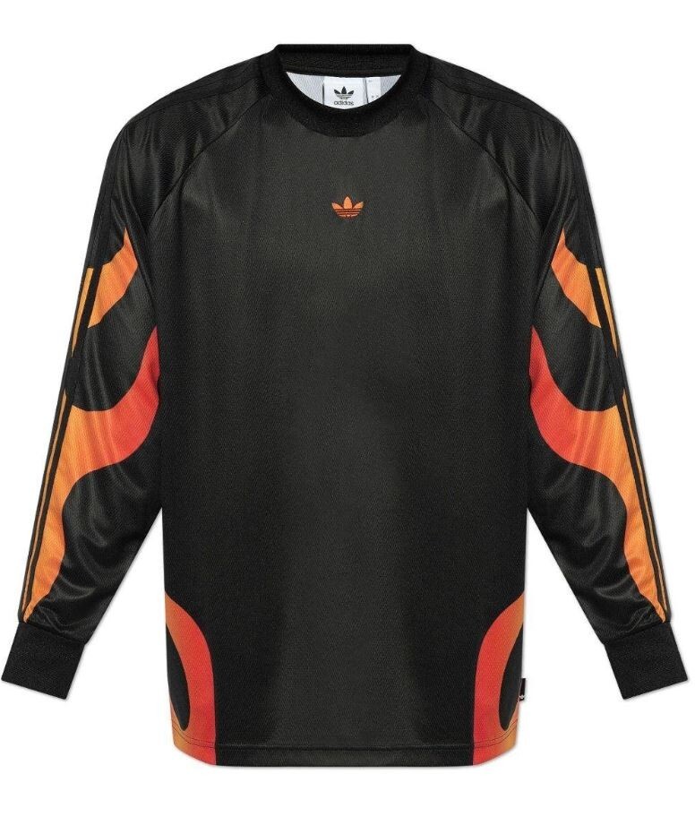 NEW MENS ADIDAS ORIGINALS TREFOIL FLAMES 3 STRIPES SHIRT ~SIZE LARGE #IS0256