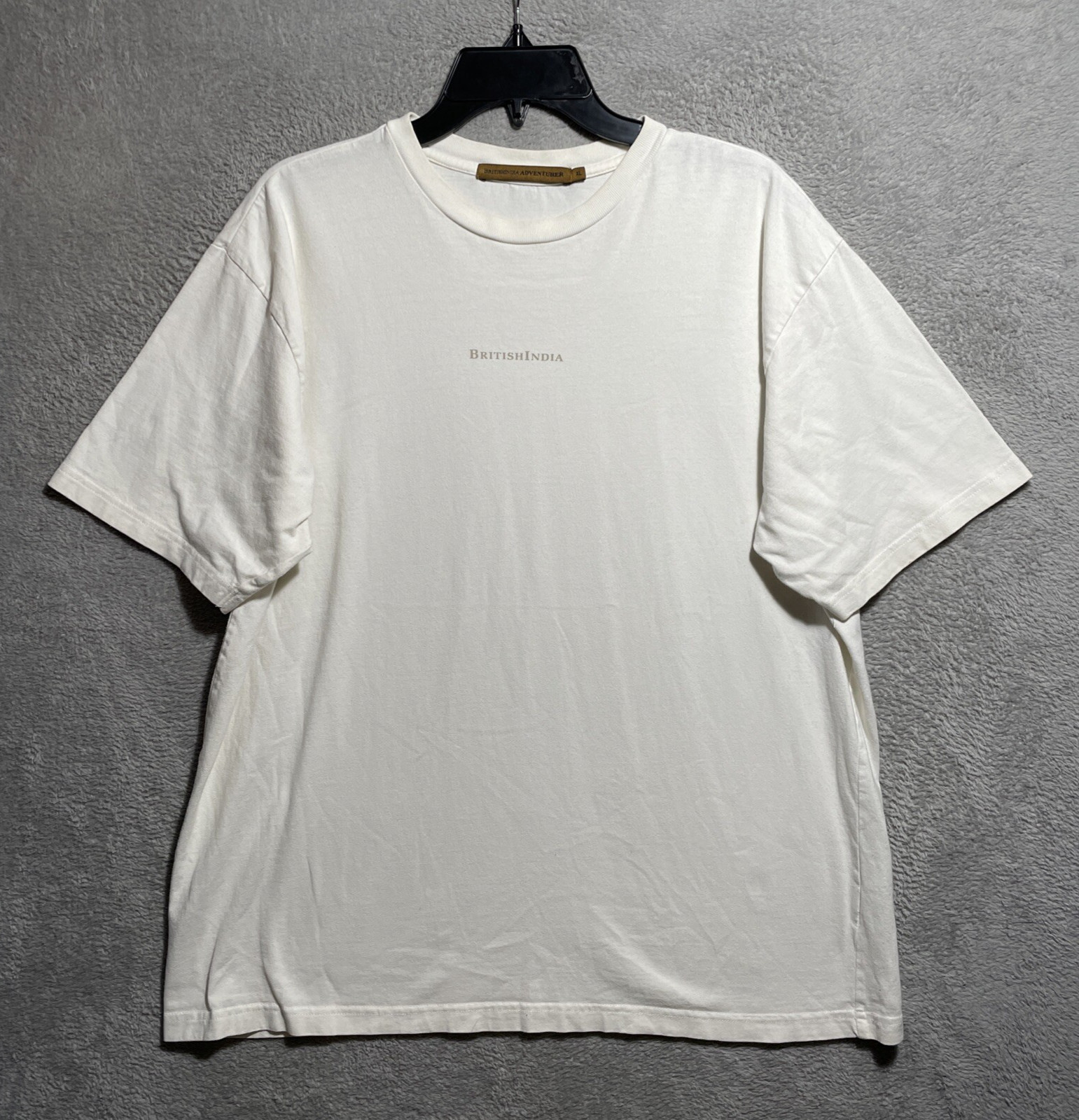 British India Adventurer Shirt Mens T Shirt White Solid XL Cotton Short Sleeve