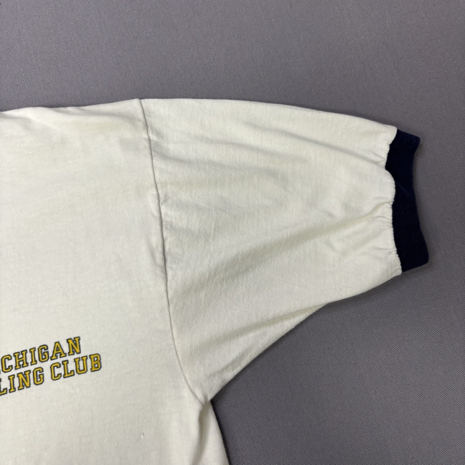 Vintage 60s 70s Michigan Sailing Team T Shirt Velva Sheen Sz Men’s L A19
