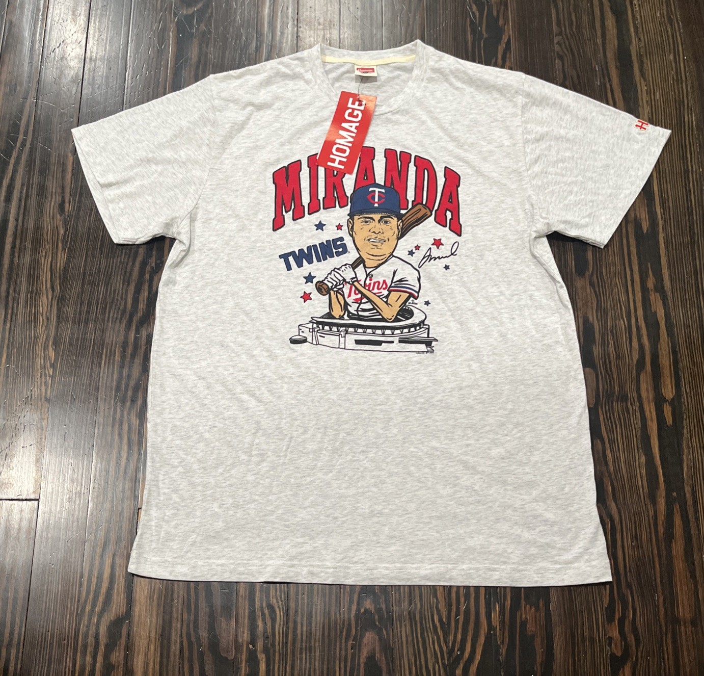 Homage Minnesota Twins Jose Miranda T Shirt Men’s XL Gray Poly Cotton Rayon NEW