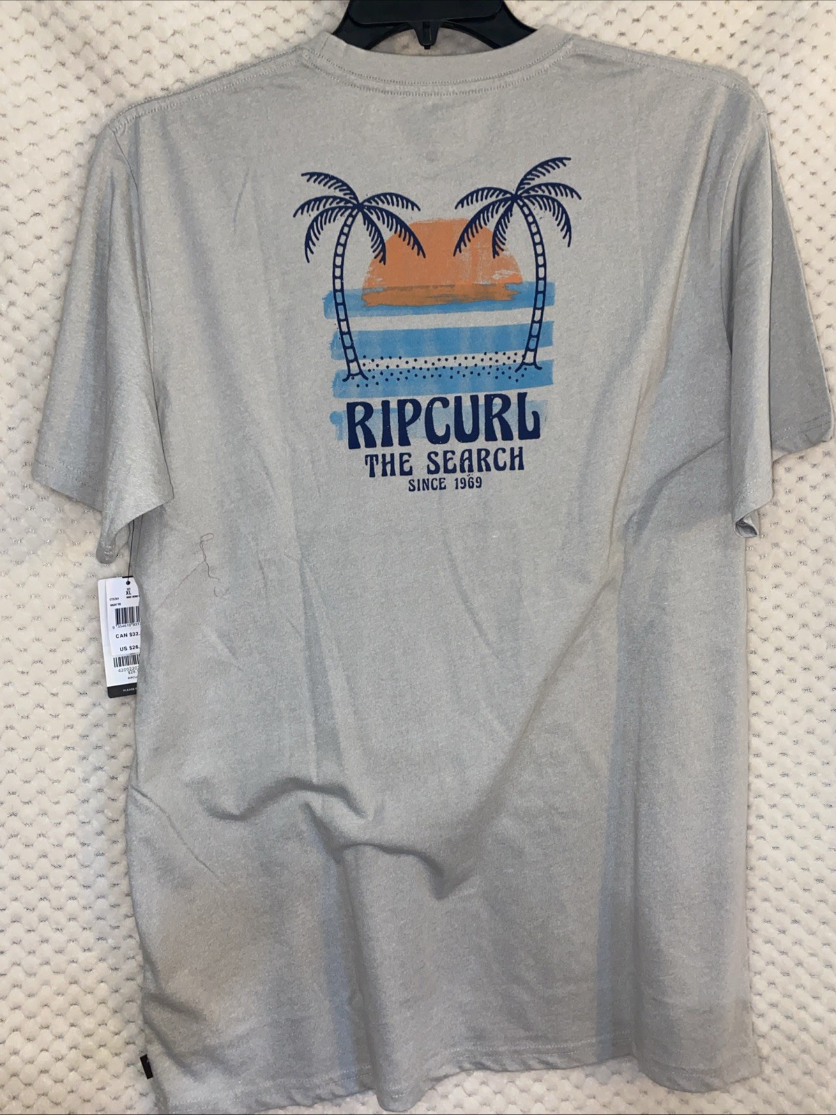 Rip Curl Product of The Search Surf Skate T-Shirt New with Tags Size XL Gray New