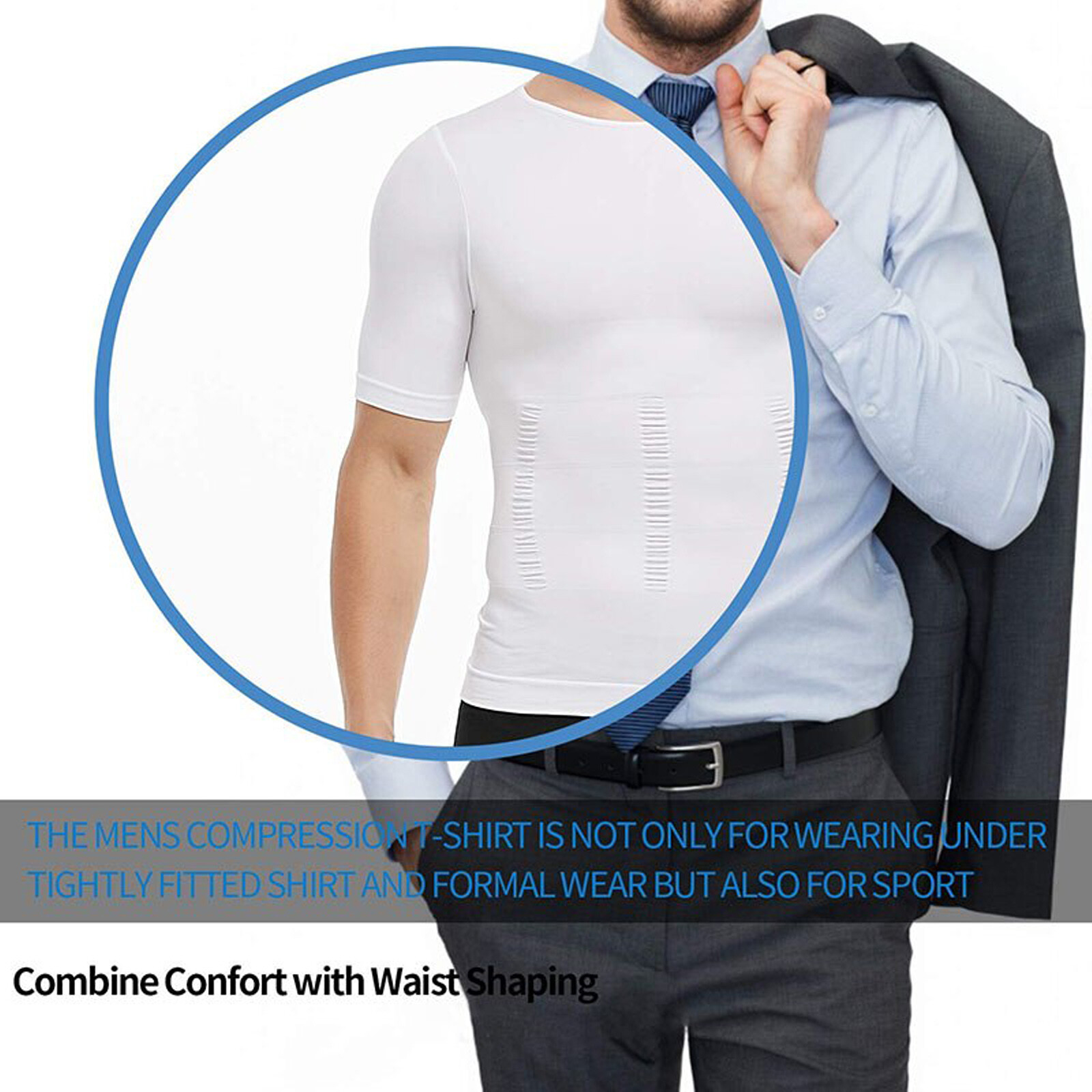 Fajas Para Hombres Faja Reductora De Hombre Men Tee Shaper Tummy Control T shirt