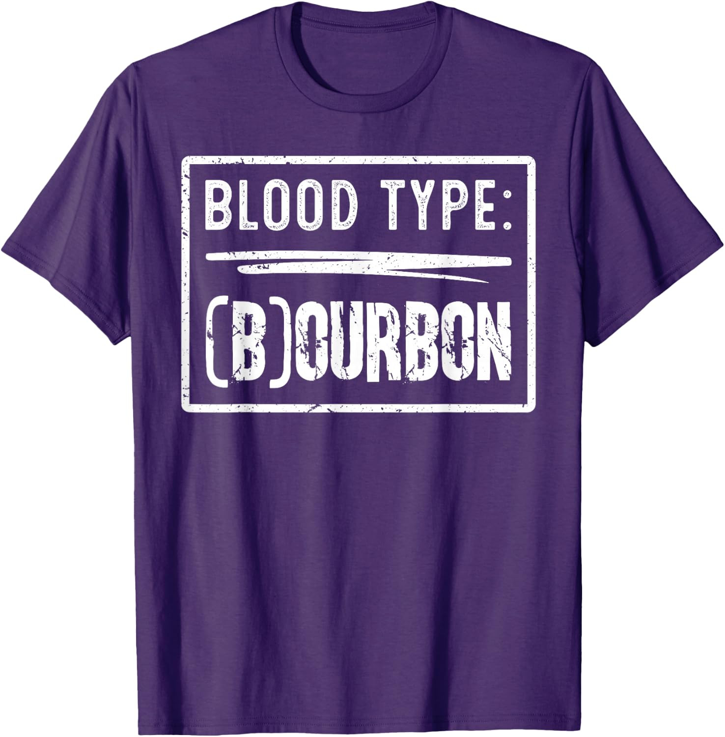 My Blood Type is Bourbon Retro Funny Drinking Humor T-Shirt