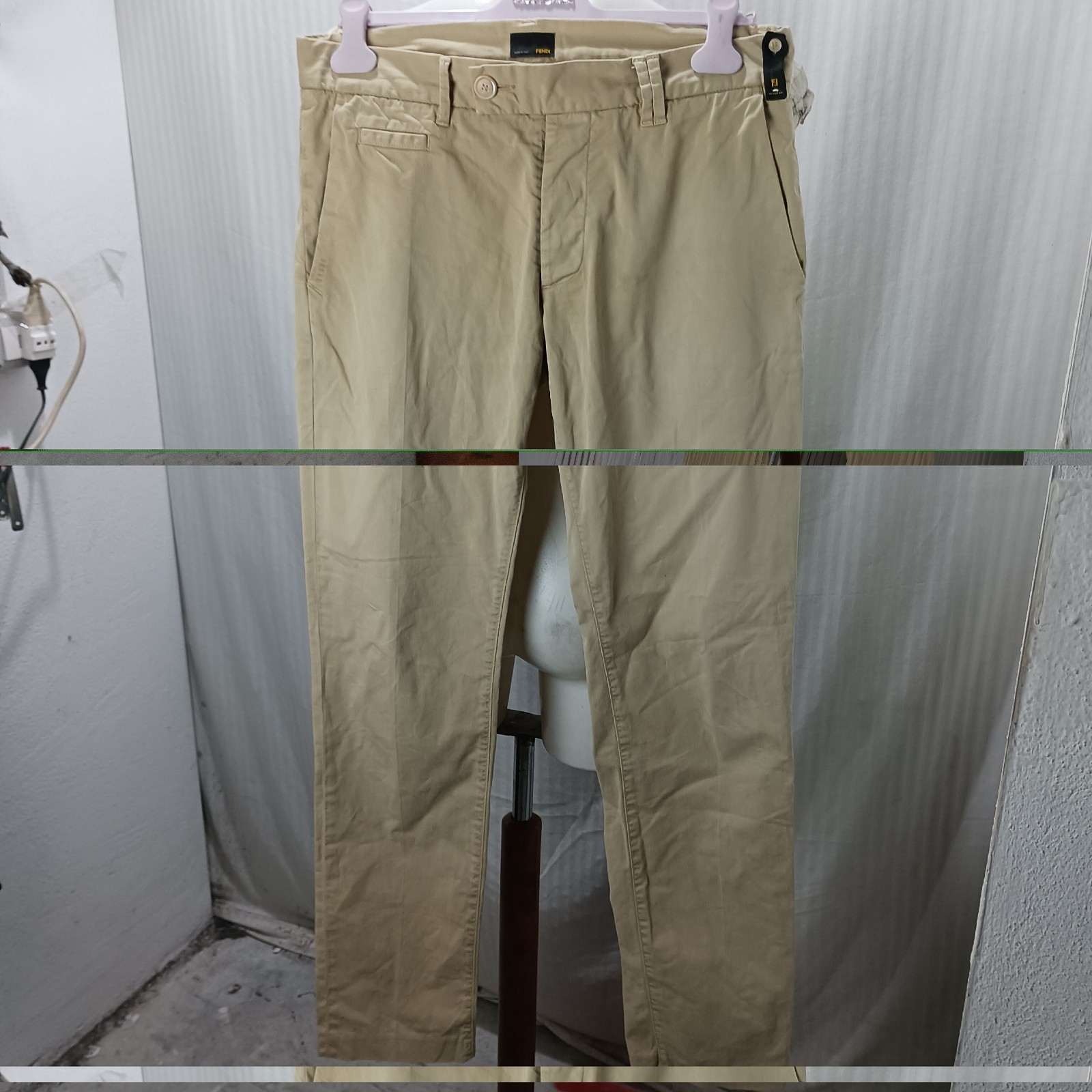 Item e6750 men&rsquo;s Fendi pants size it 48 beige 100% cotton, sizes are