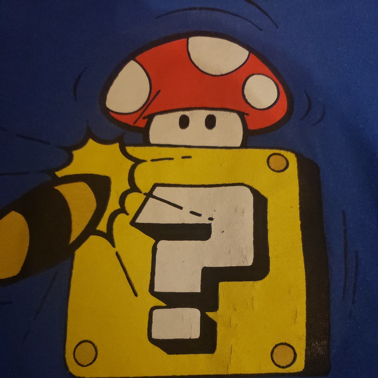 Nintendo Super Mario Bros Blue Shirt Mens Size Medium Mushroom Raccoon Mario Bro