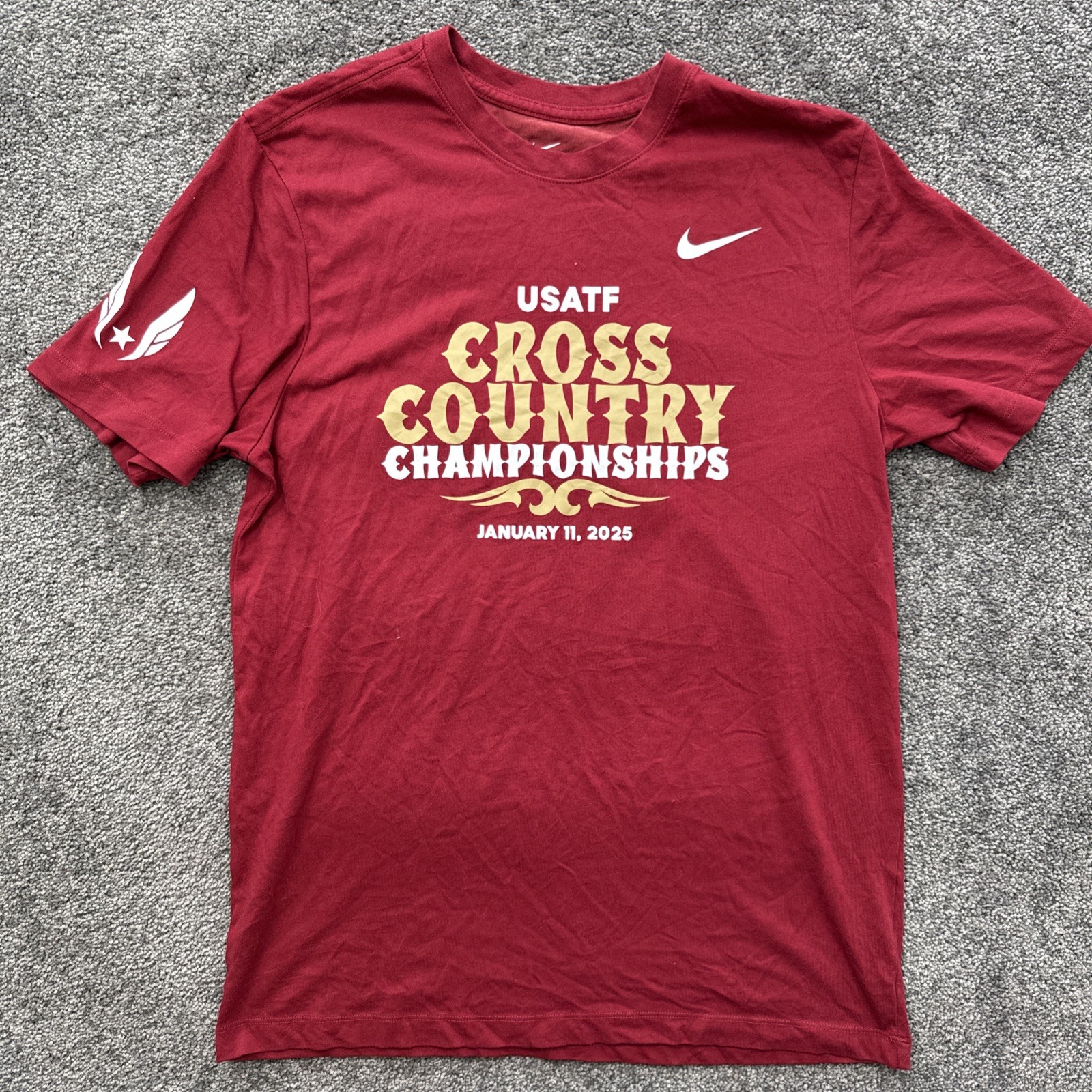Mens M USA Track & Field Cross Country Championship T Shirt 2025 Nike Lubbock TX