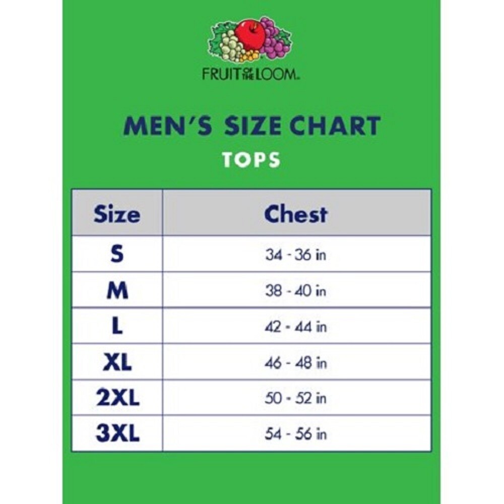 Fruit of the Loom® Big Men&rsquo;s 4 CREWS TEE 3XL « 100% Cotton~Slightly Imperfect »