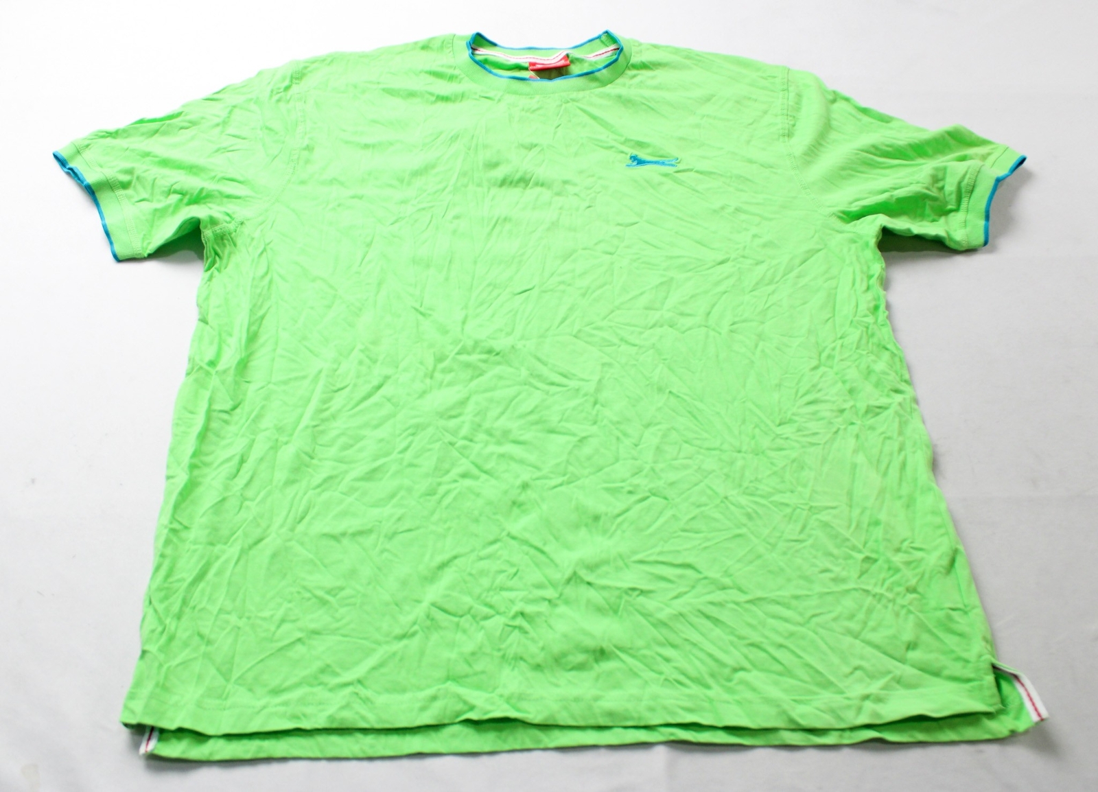 Slazenger Men&rsquo;s Short Sleeve Crew Neck Tipped T-Shirt CA4 Pale Green Size 2XL
