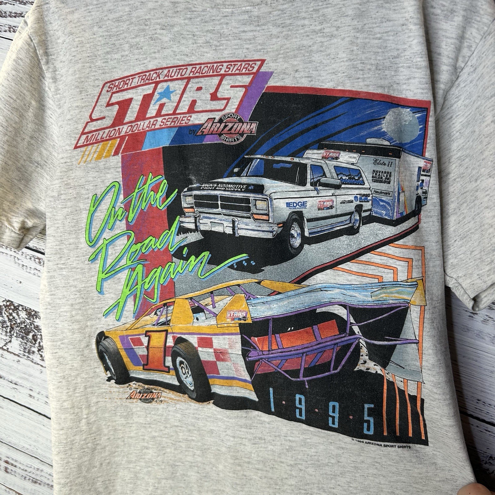 Vintage 90s Short Track Auto Racing Stars Million Dollar Series T-Shirt Small