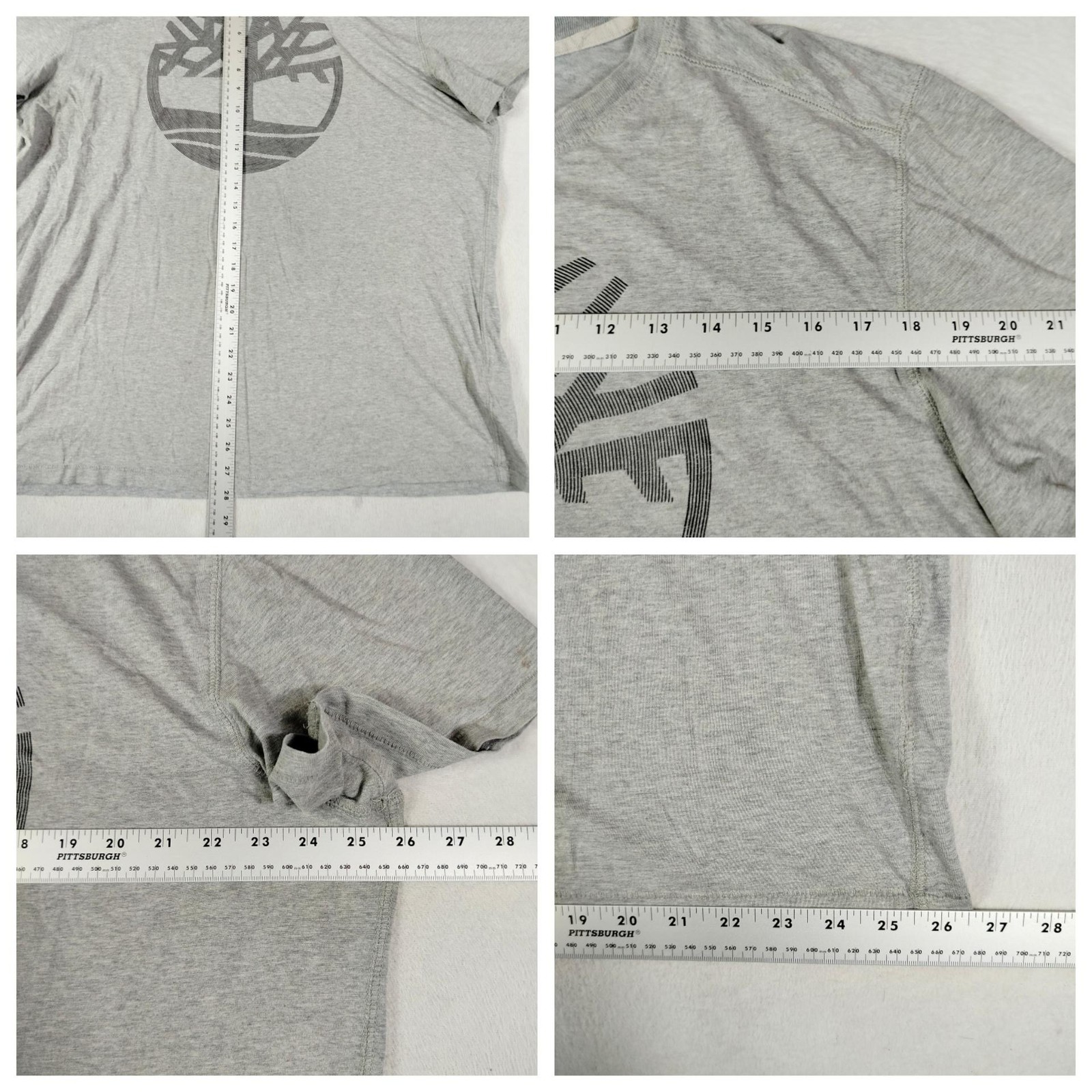 Timberland Shirt Mens 2XL Lot 2 Gray Black Tree Logo Graphic Tee Tagless Organic