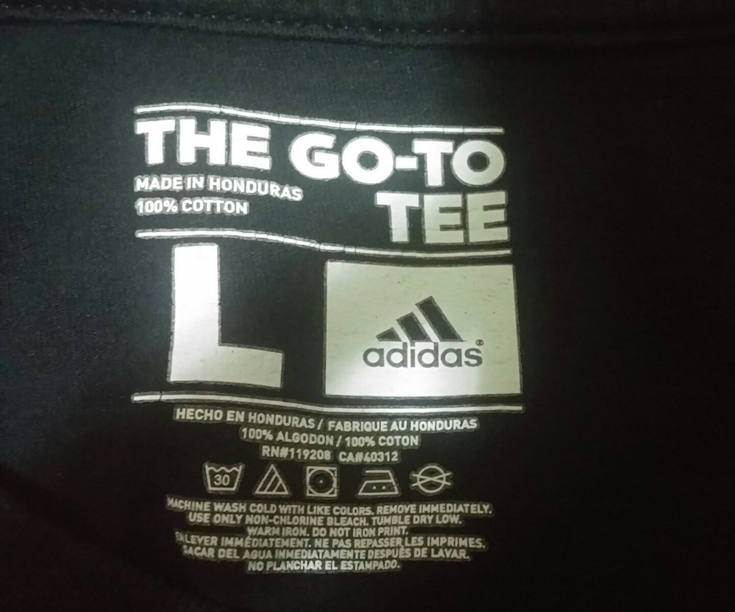 Adidas The Go To Tee Mens L Black Crew Neck Short Sleeve Cotton Durant 35