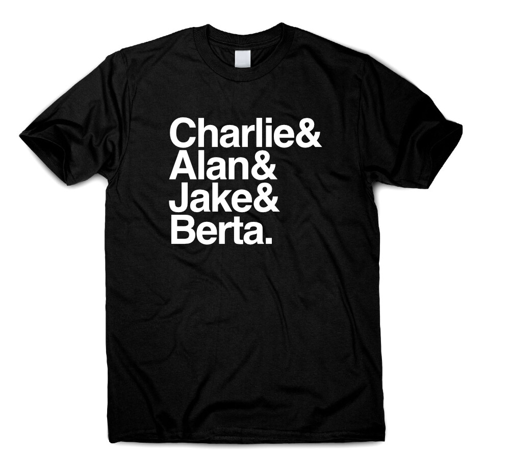 Charlie Alan Jake Berta Tshirt Two and A Half Men Lovers Characters Gift Present