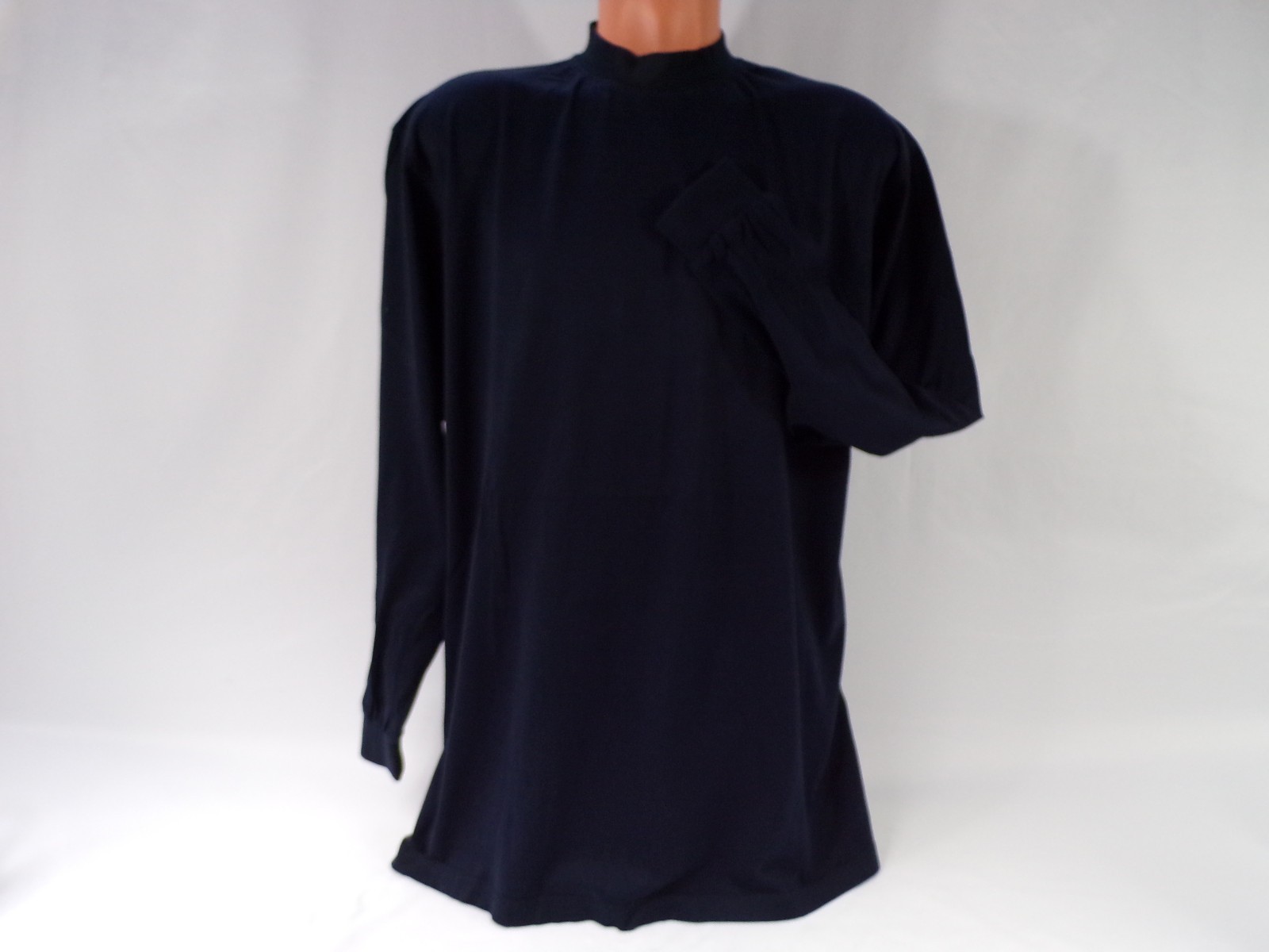 Vintage Nick Price T Shirt L/S Men L Navy Mercerize Cotton Straight Hem Vent A26