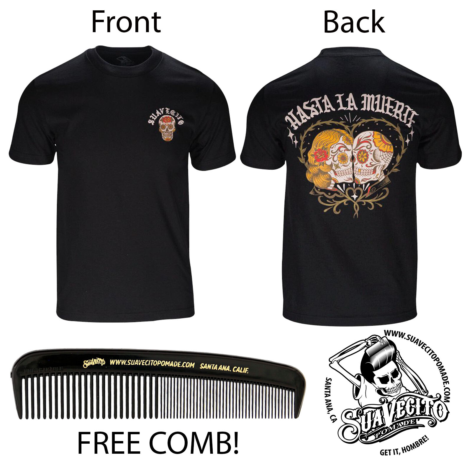 Men&rsquo;s Suavecito Hasta La Muerte Tee Shirt (S, M, L, XL, 2XL, 3XL, 4XL, 5XL)