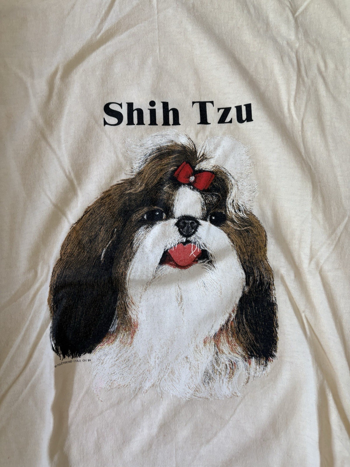 Vintage Shih Tzu Dog Single Stitch Shirt Sz XL Animal Nature White Tee (Desc.)