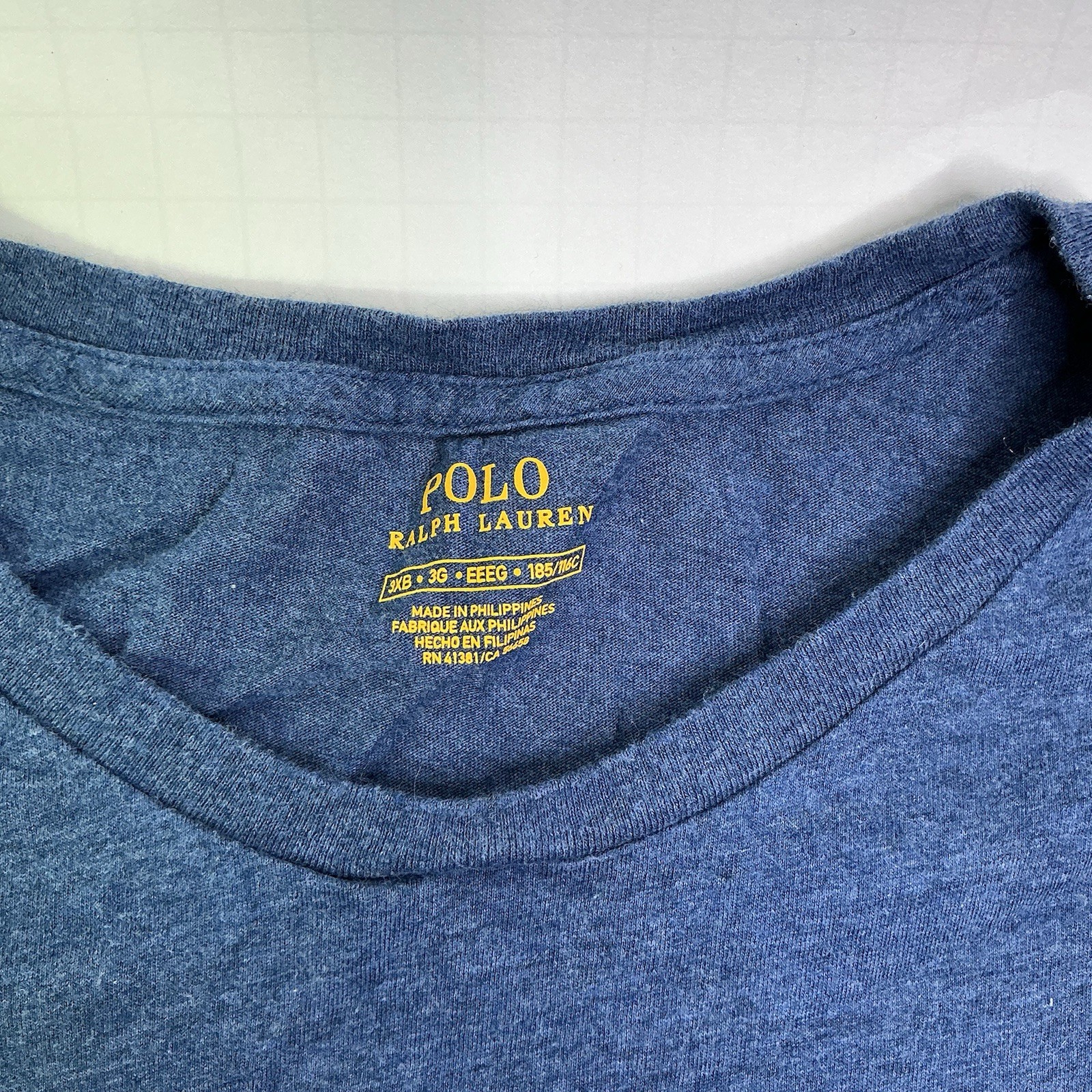 POLO Ralph Lauren Mens Football Bear Graphic T Shirt Size 3XB Blue Preppy