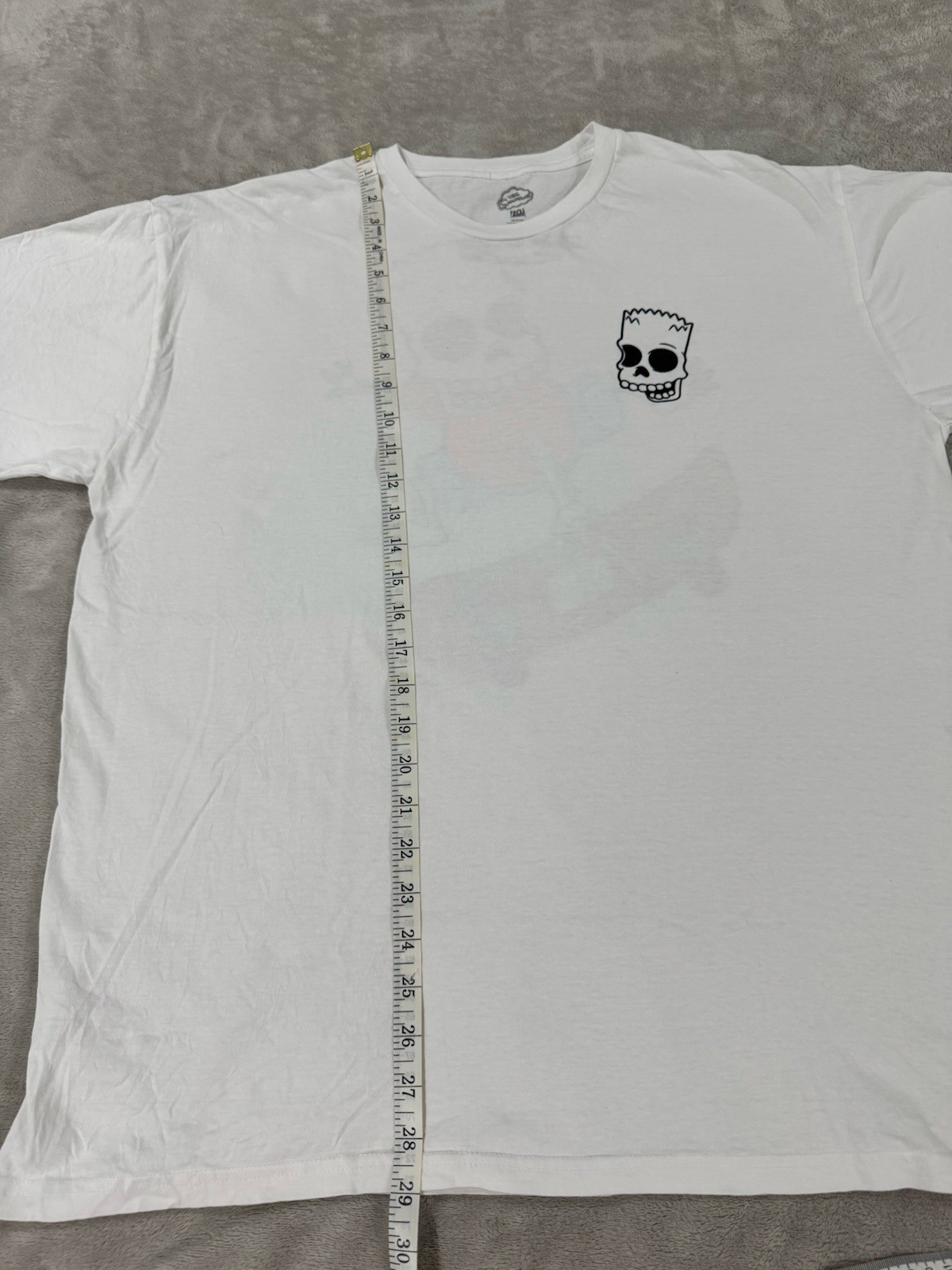 The Simpsons Halloween T-Shirt Sz XL Bart Skeleton Skateboarding Cotton Tee