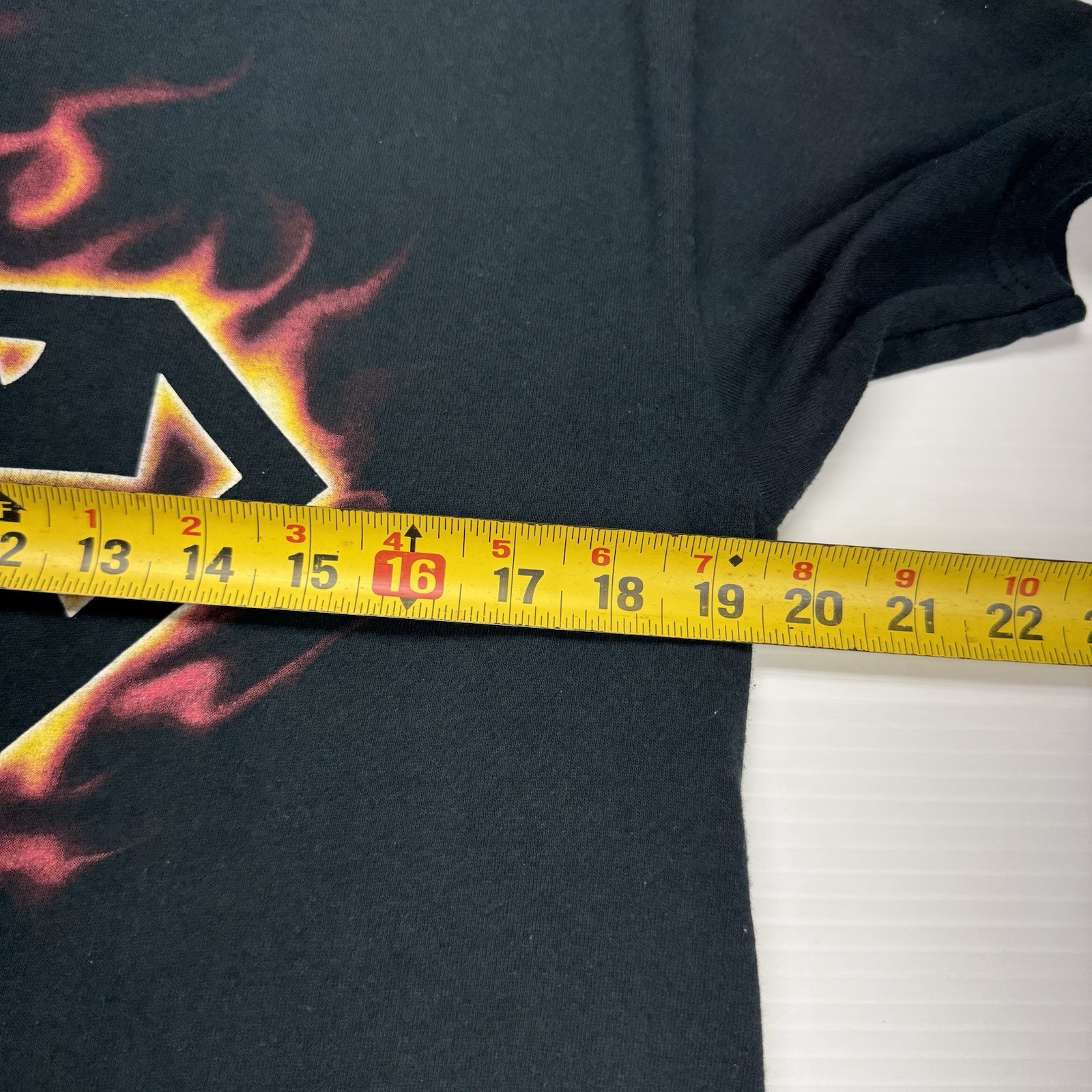 Vtg Warner Bros Superman Flame Logo Mens Shirt M Black Y2K Retro Punk Superhero