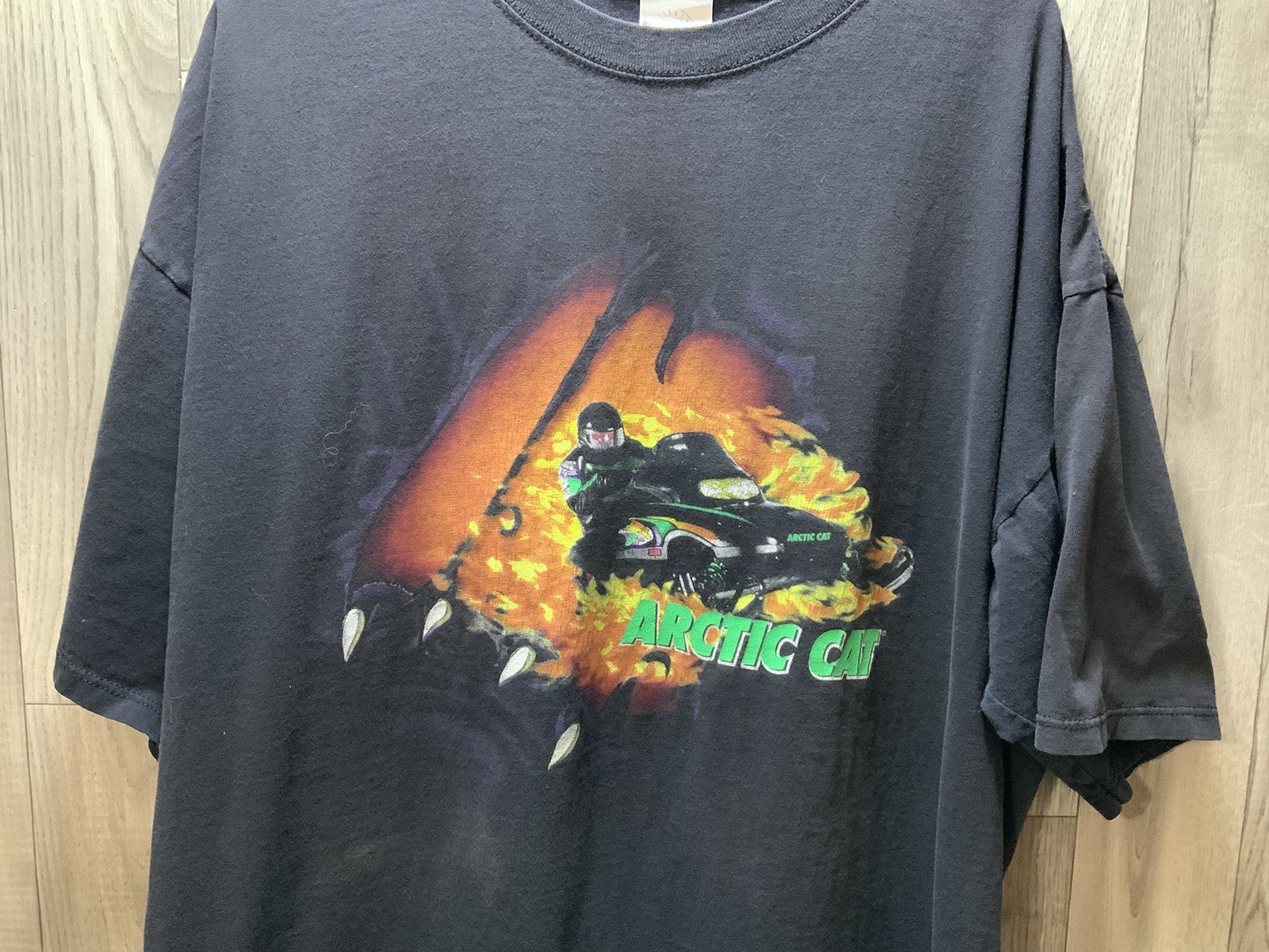 Vintage 90s Arctic Cat Snowmobile Black XXL Adult Graphic T Shirt USA