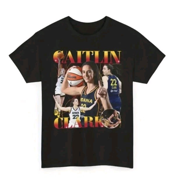 Faces Of Caitlin Clark Indiana Iowa 22 T Shirt Mens XL X-Large 100% Cotton