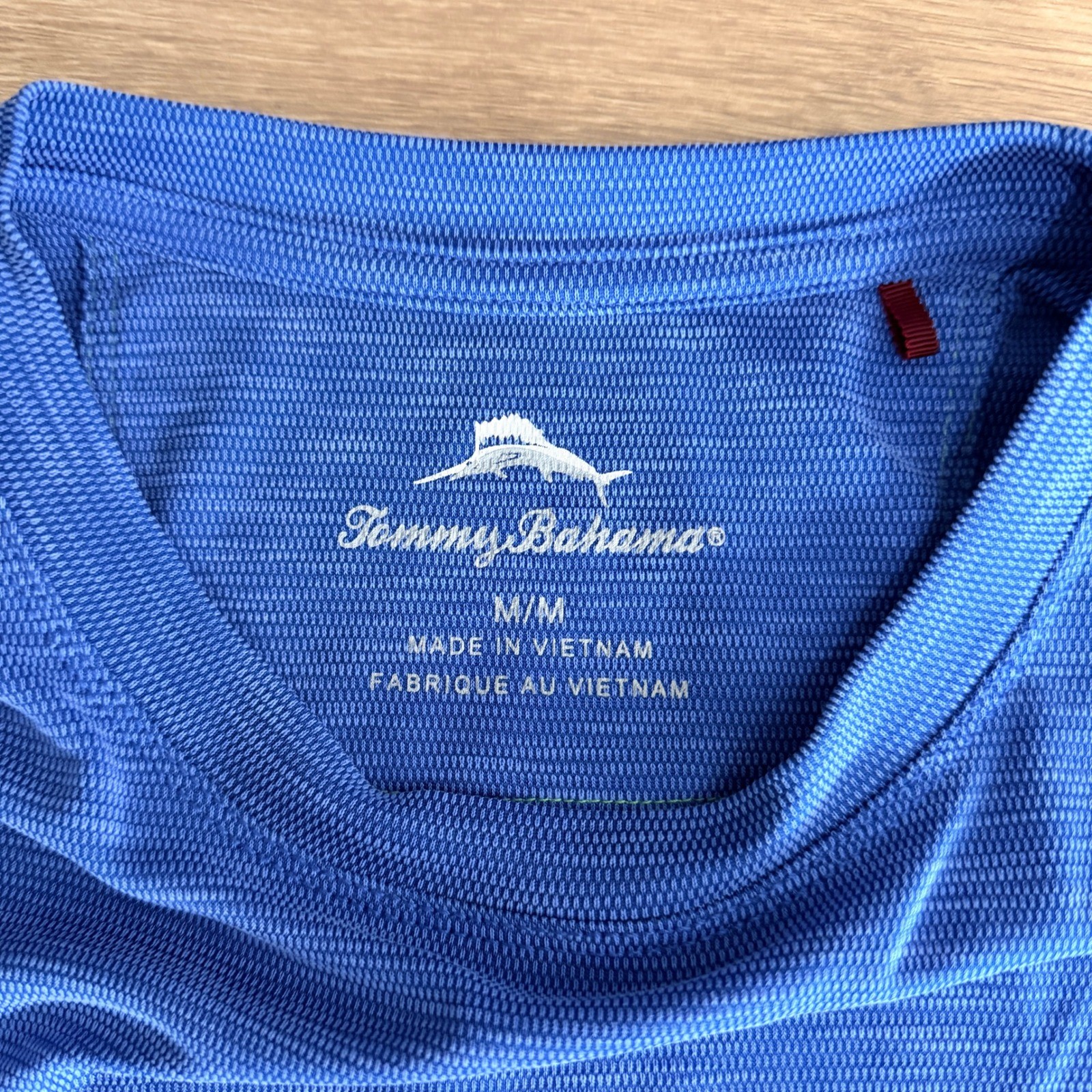 Tommy Bahama Island Zone T-Shirt Mens M Blue Textured Slub Knit S/S Crew Neck
