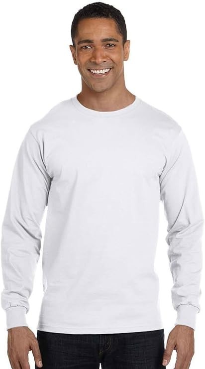 Hanes 2PK ComfortWash Long Sleeve Tearaway Tee White Soft Garment-Dyed Cotton 3X