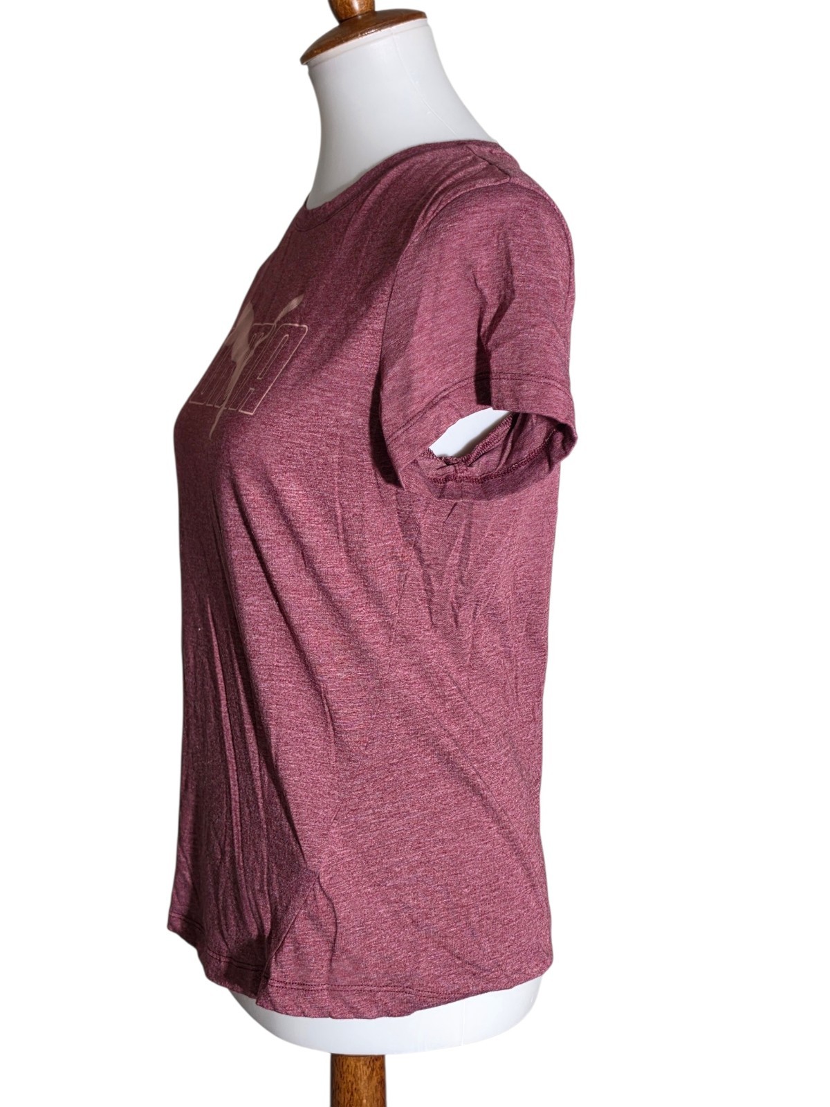 Puma Women&rsquo;s Pink Heather Logo Graphic T-Shirt Short Sleeve Athletic Tee Size M