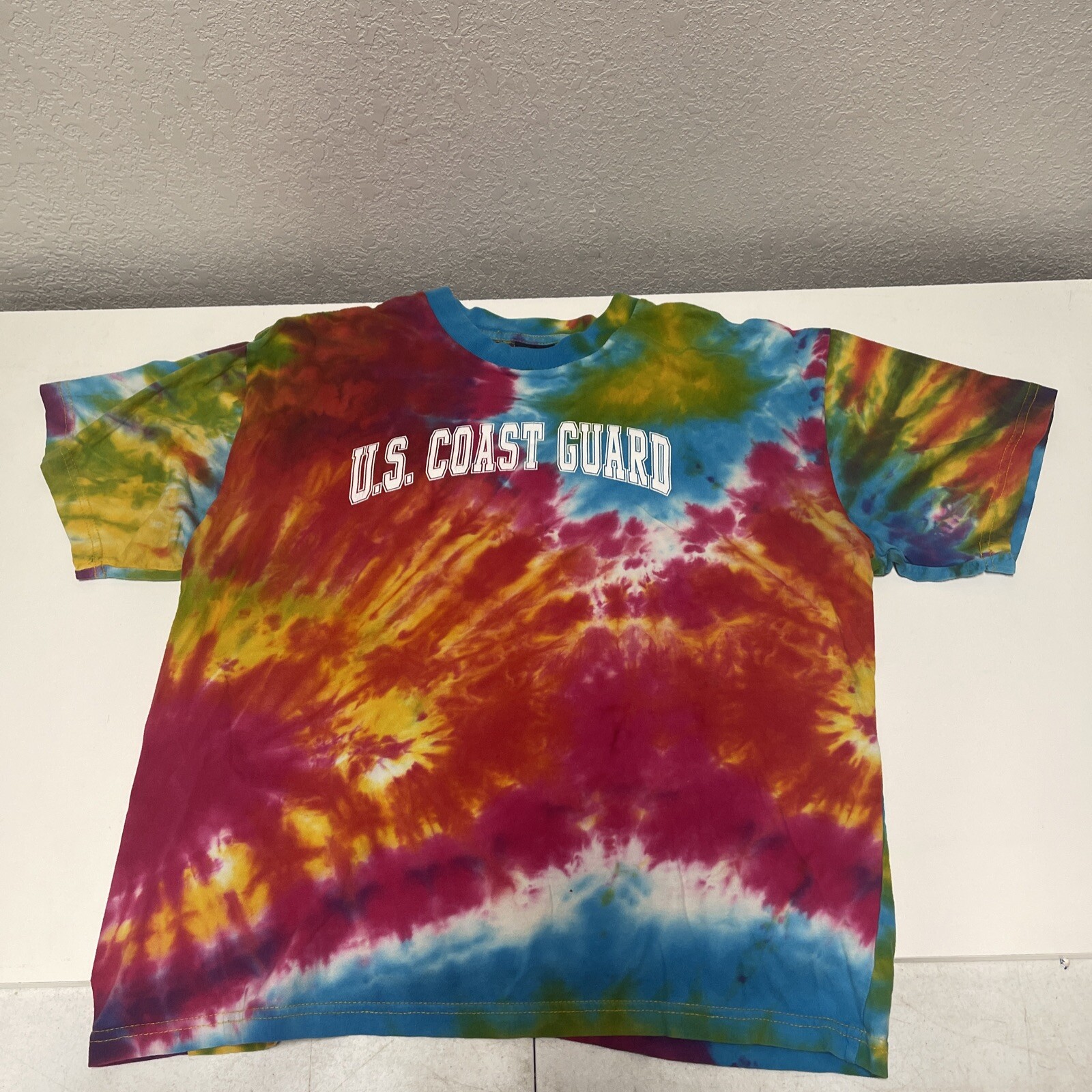 U.S. Coast Guard Rainbow Tie Dye Shirt Men’s Size XL