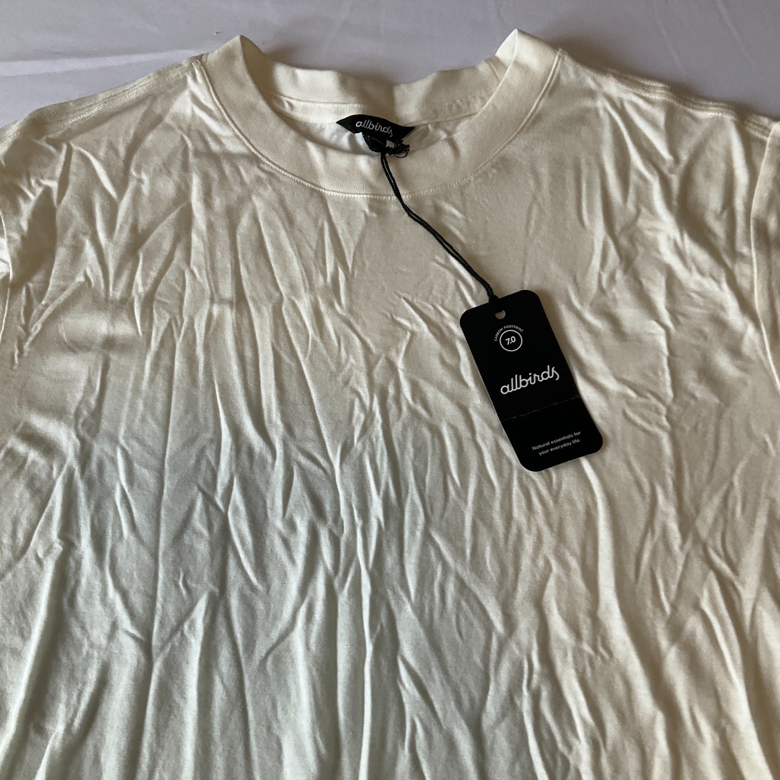 Allbirds Short Sleeve T Shirt Mens Size M Cream Sea Tee Stretch Crew Neck