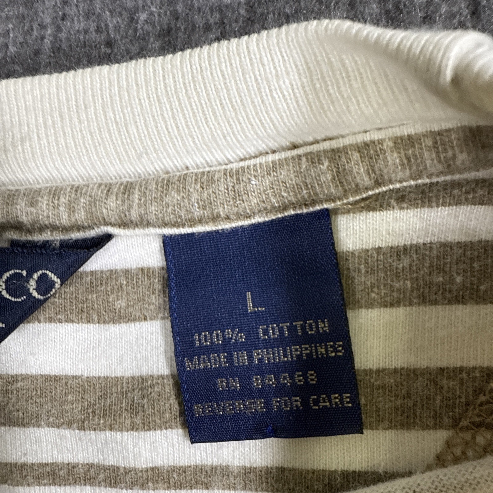 G.H. Bass & Co. Shirt Mens Large Striped Crew Neck Comfortable Casual Top VTG
