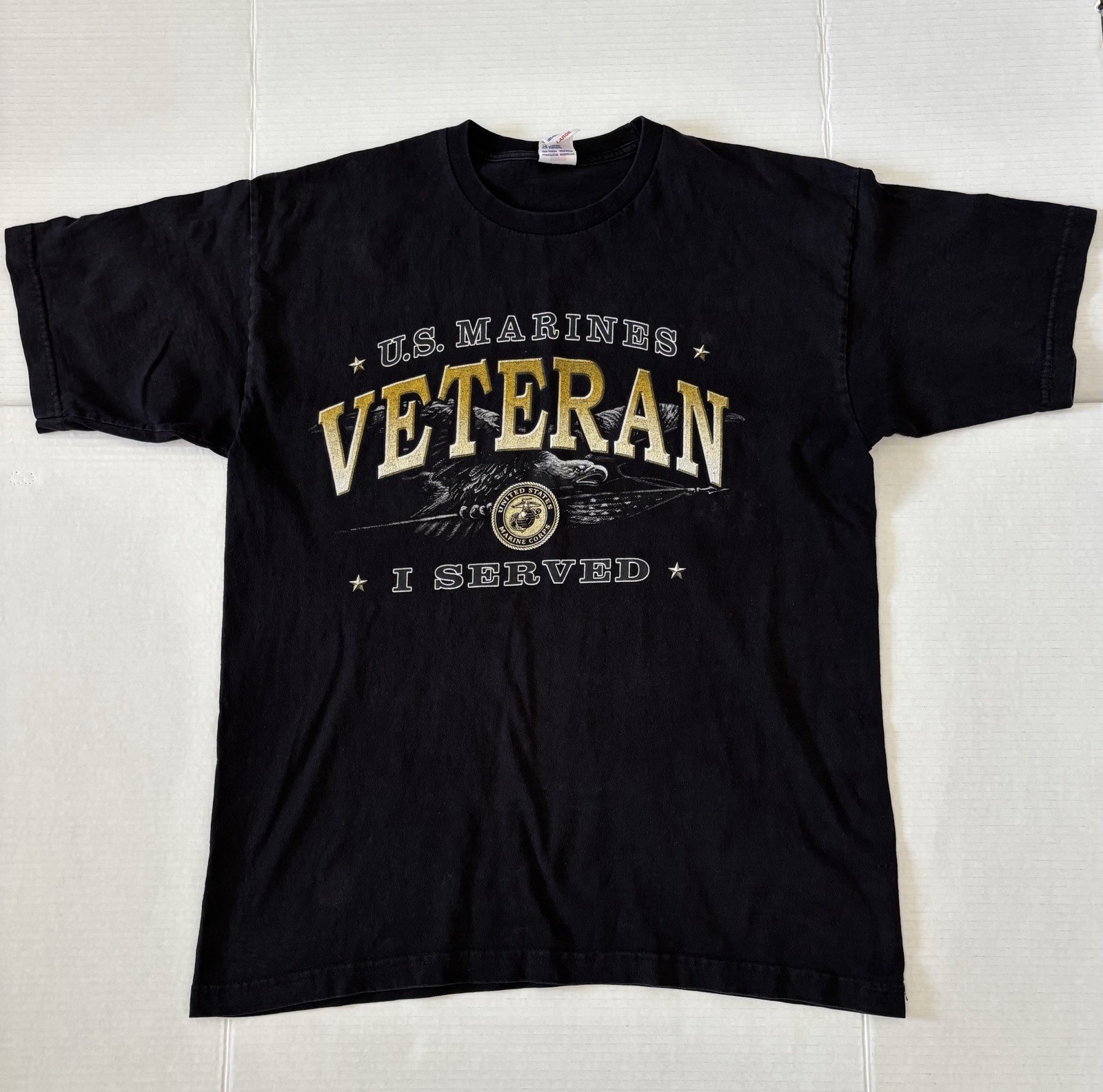 United States U.S. Marines Veteran I Served Proud Military Adults Tshirt Tee LG