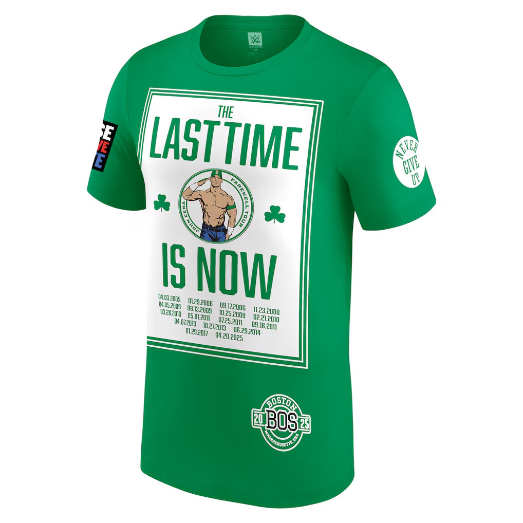 WWE Authentic John Cena Boston Massachusetts Celtics Shirt 2025 Farewell Tour