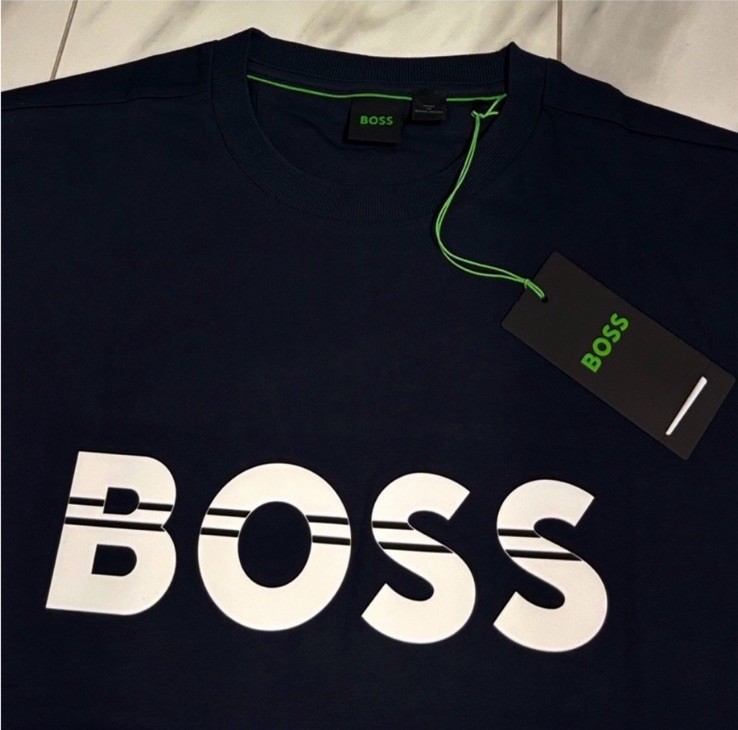 Boss Hugo Boss Men&rsquo;s Logo T-Shirt Navy Blue White New