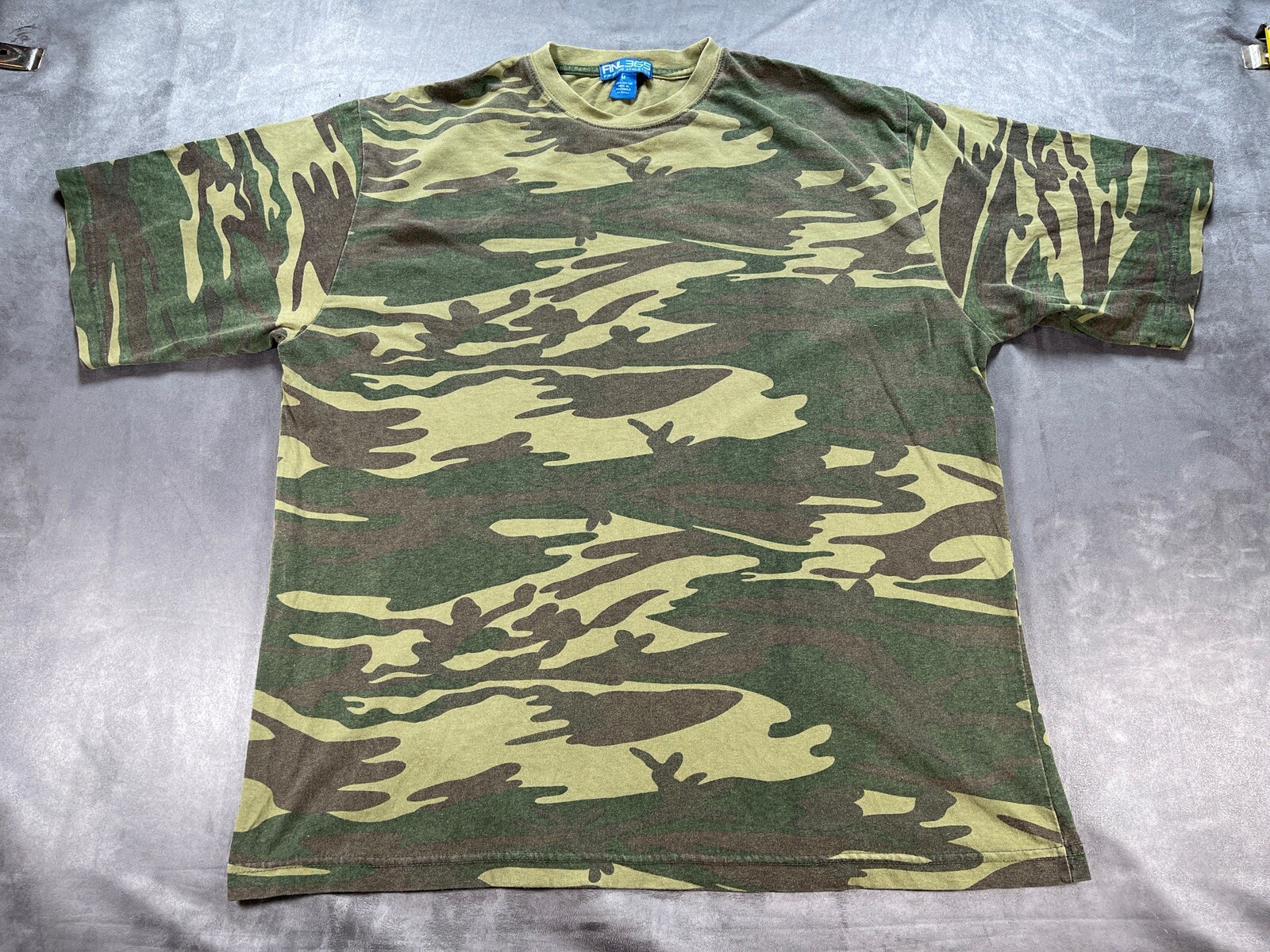 finish Line 365 Camo Shirt Baggy Large Y2K FINL365