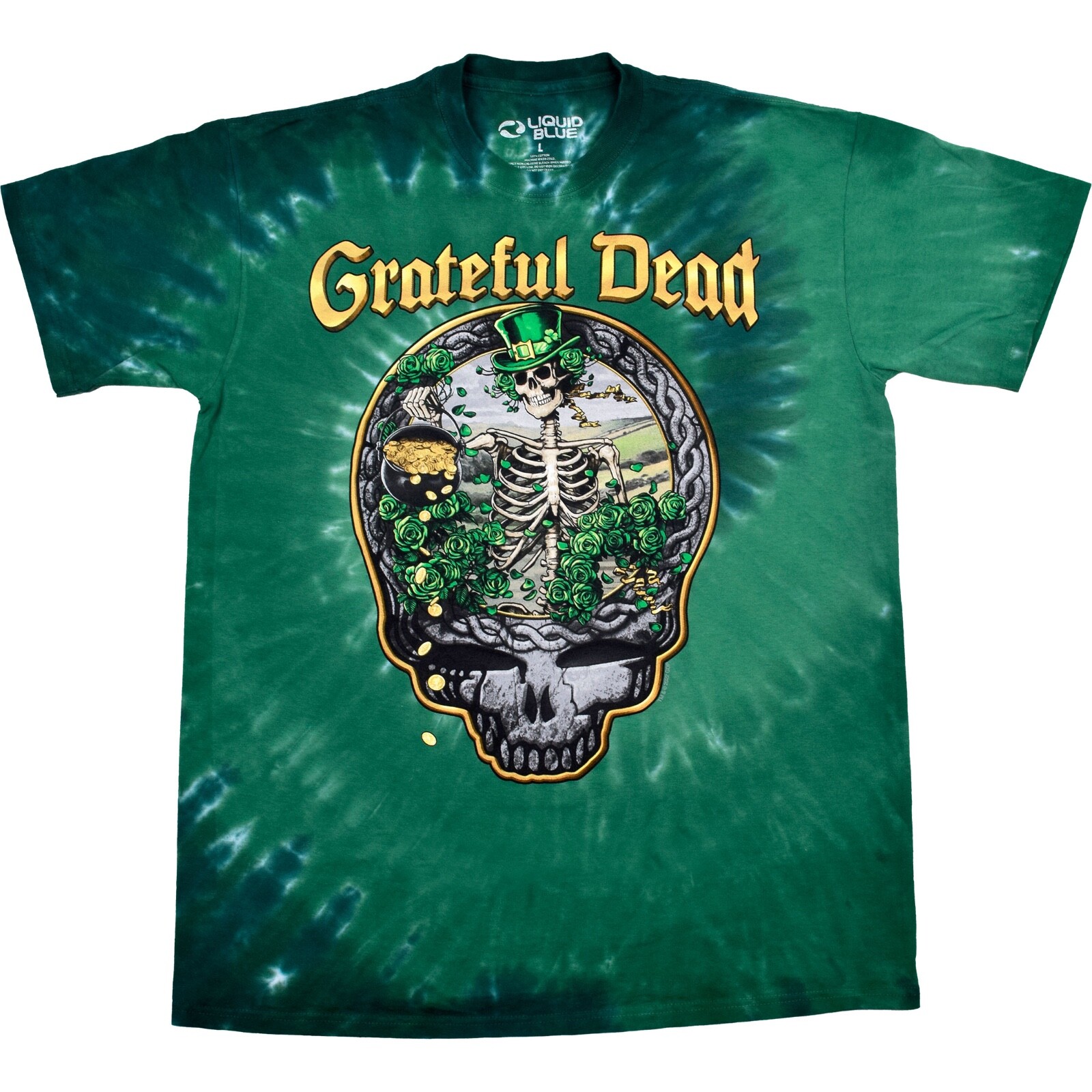GRATEFUL DEAD-CELTIC BERTHA-STEAL YOUR FACE-TIE DYE T-SHIRT- S-M-L-XL-2X Irish