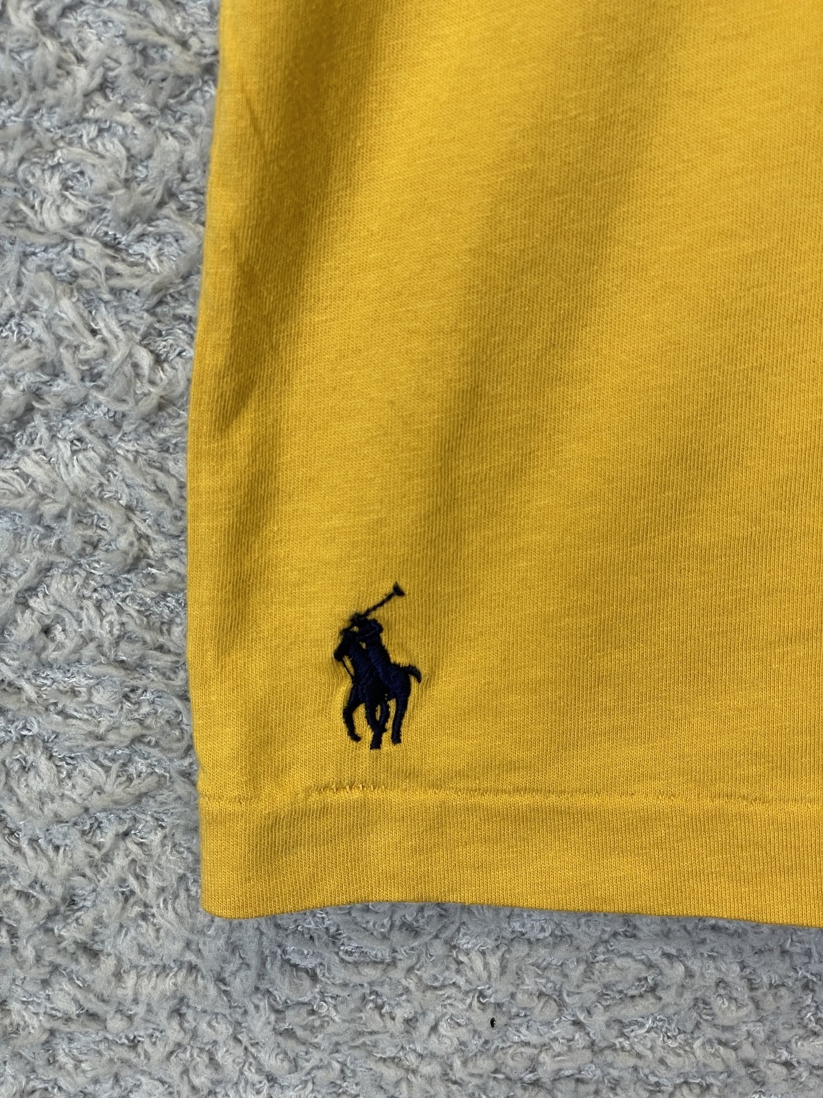Polo Ralph Lauren Men&rsquo;s T-Shirt Medium Yellow Spellout Logo Pony