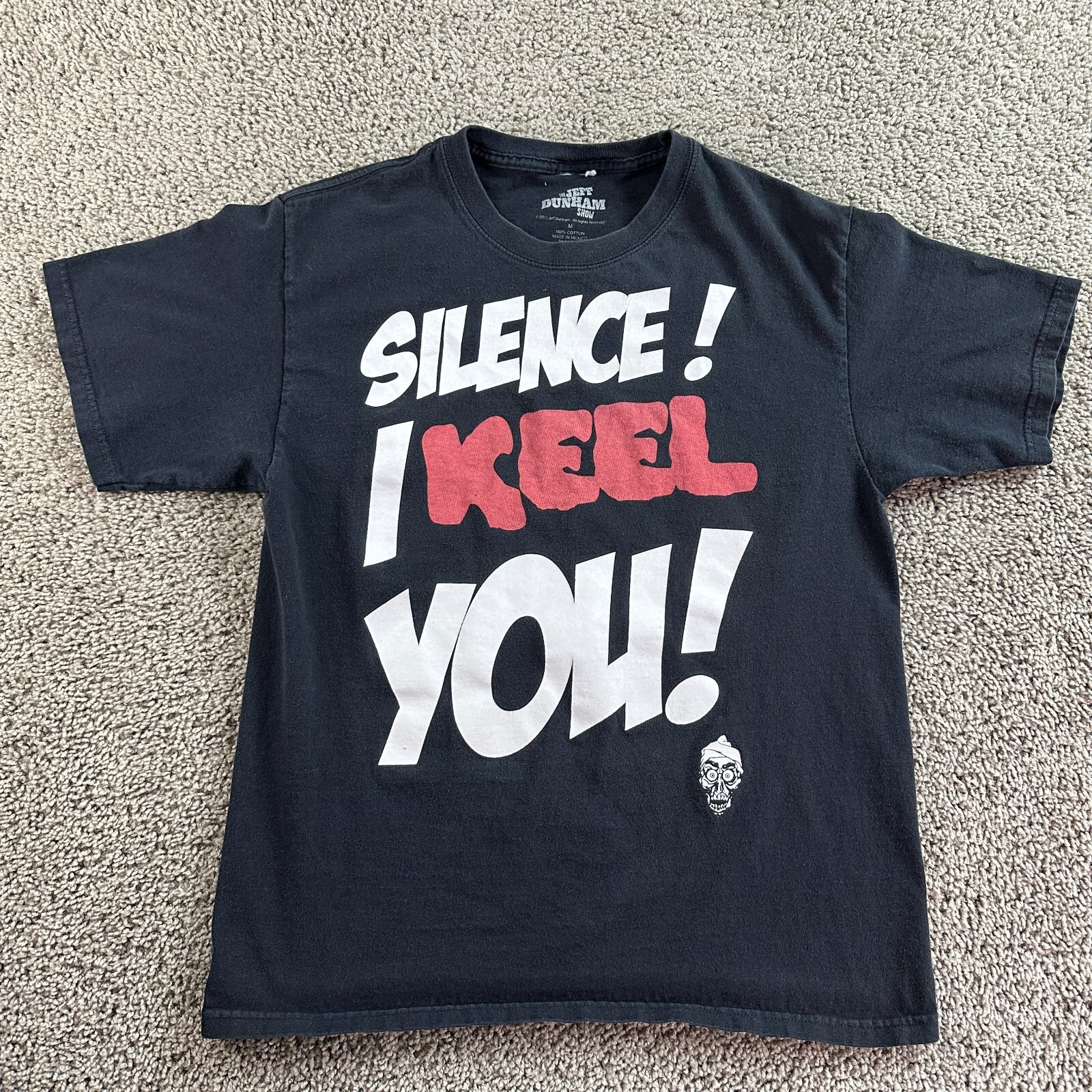 Jeff Dunham Shirt Mens Medium Black White Achmed Silence I Keel You Comedian