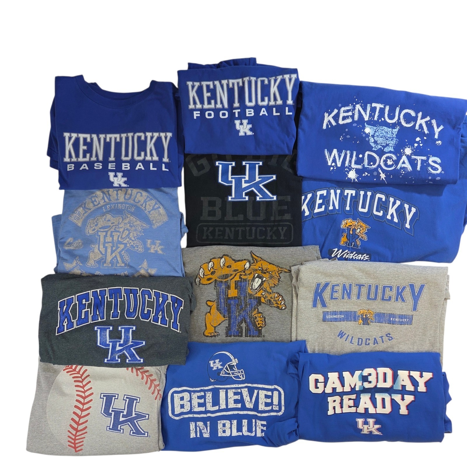Lot 12 Men&rsquo;s University of Kentucky Wildcats UK T-Shirts 2XL XXL Blue Gray
