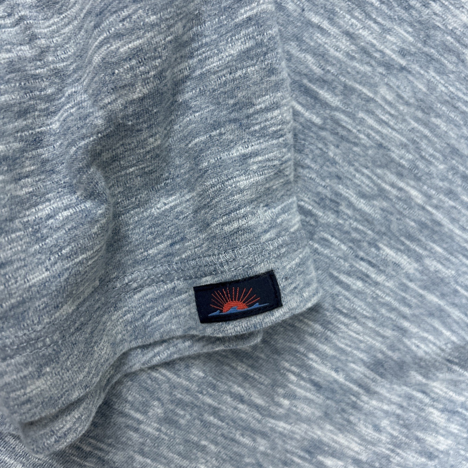Faherty Henley Short Mens Size XL Short Sleeve Heathered Blue