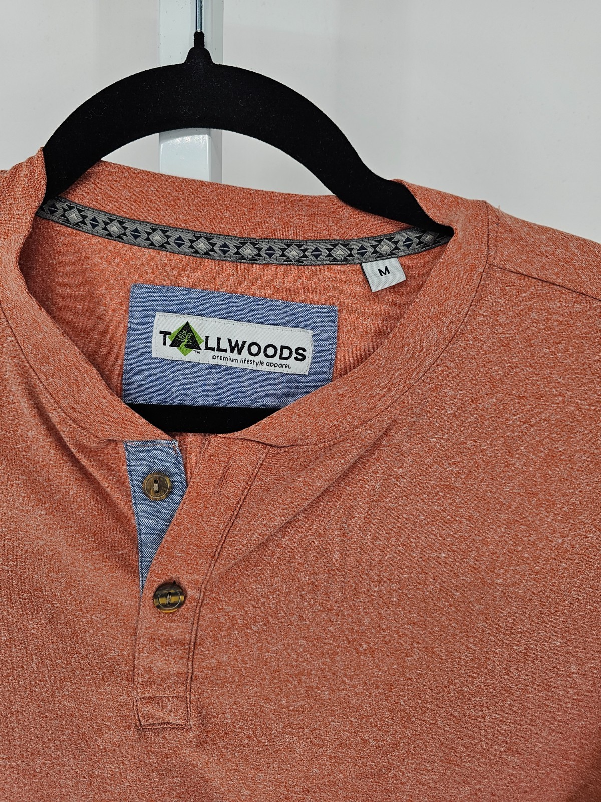 Tallwoods Mens Sz M Short Sleeve Athletic T Shirt Orange Coral