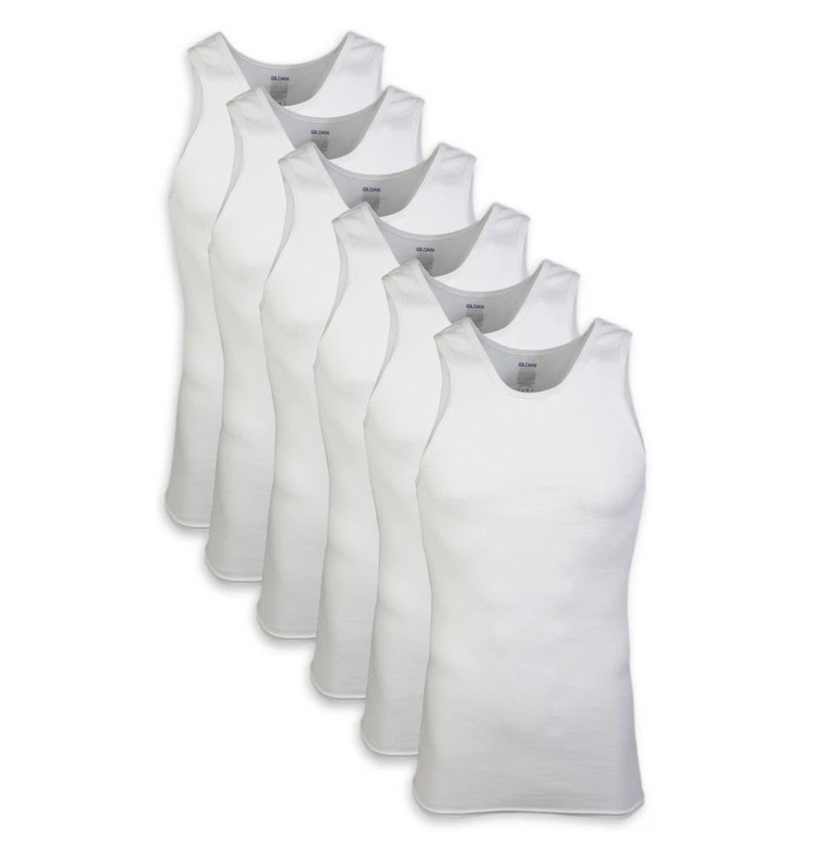 Gildan A-Shirts Mens Small-XL 6PK White Slightly Imperfect* Undershirts New
